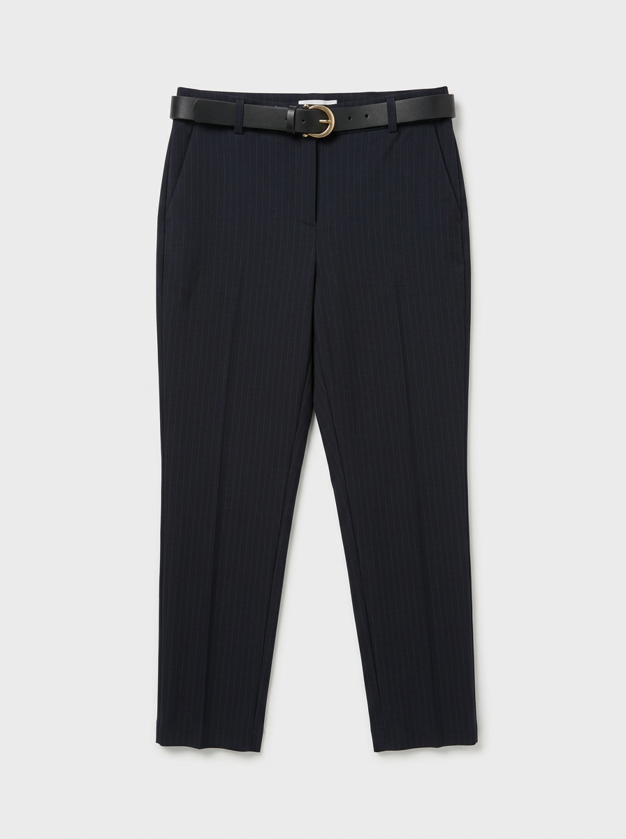 Pantalone gessato con cintura