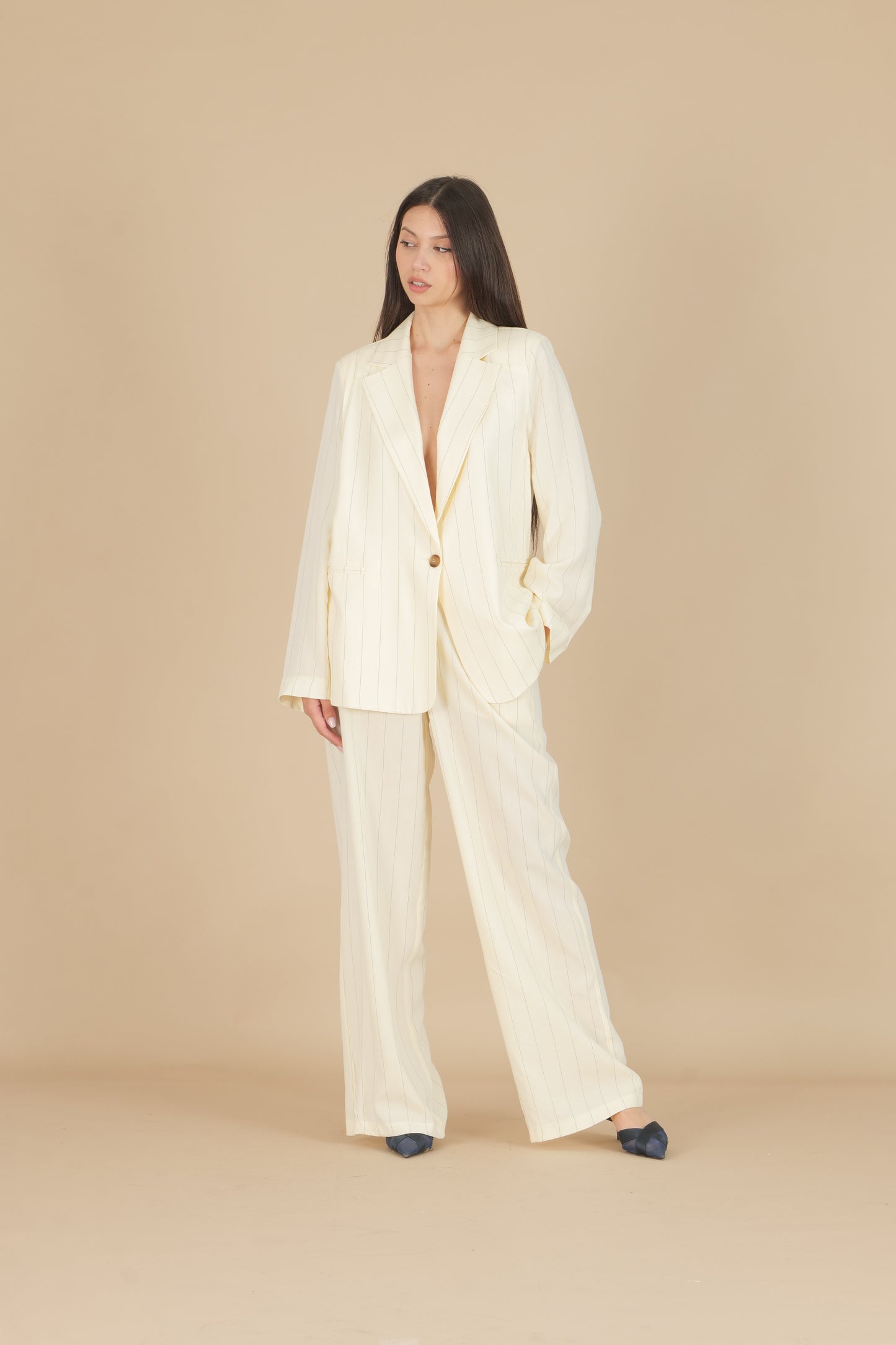 Pantalone palazzo gessato