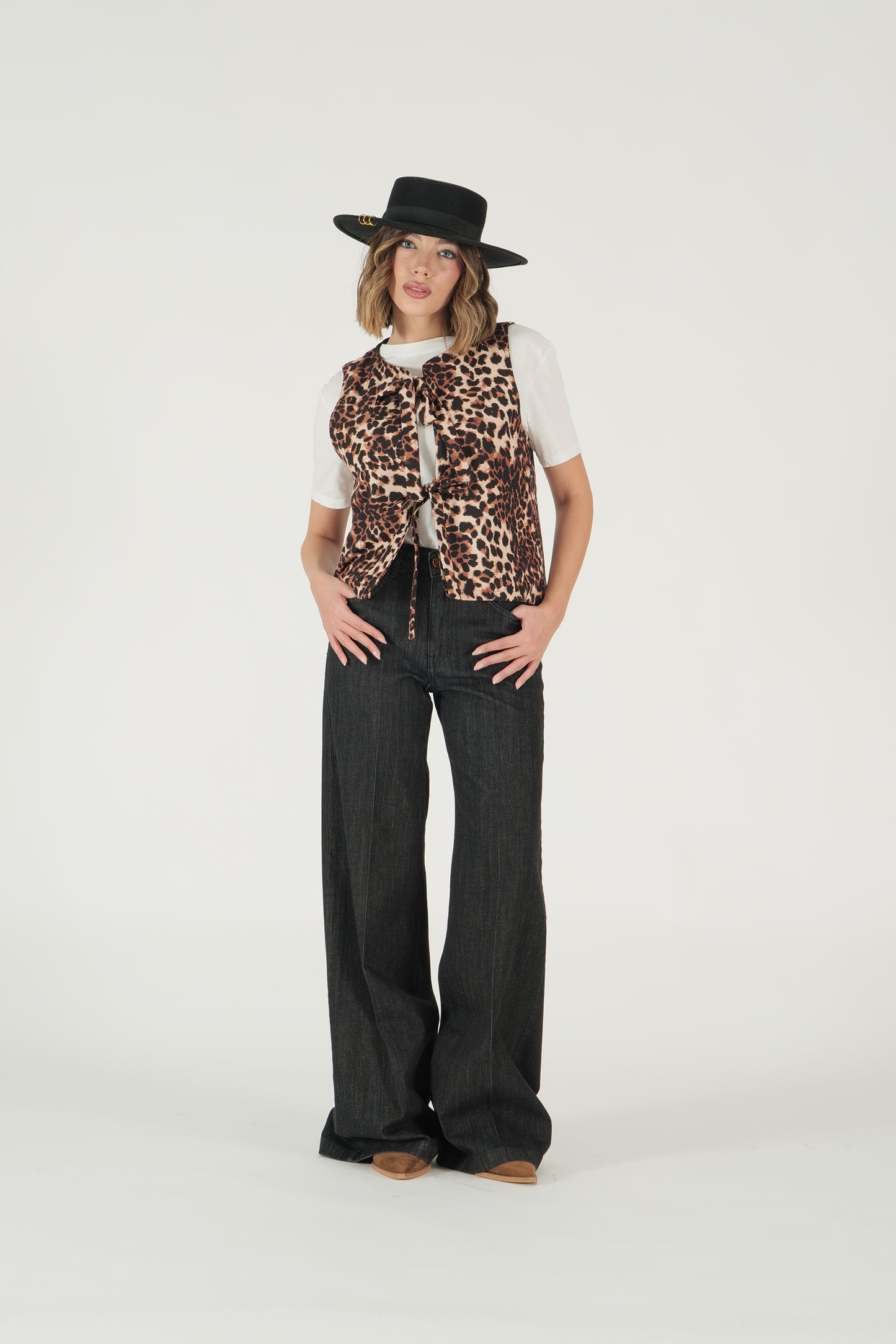 Gilet con fiocchi animalier