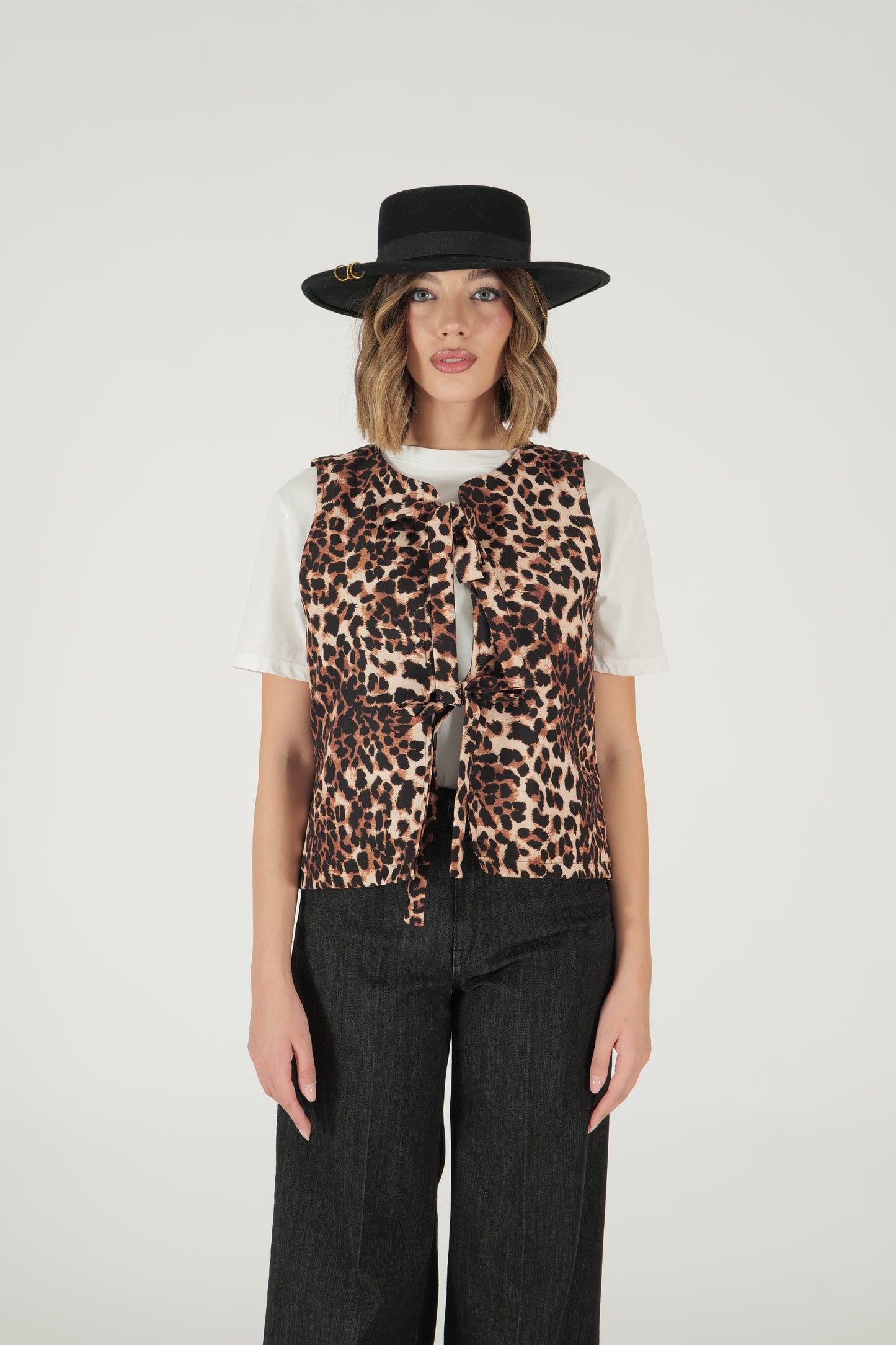 Gilet con fiocchi animalier