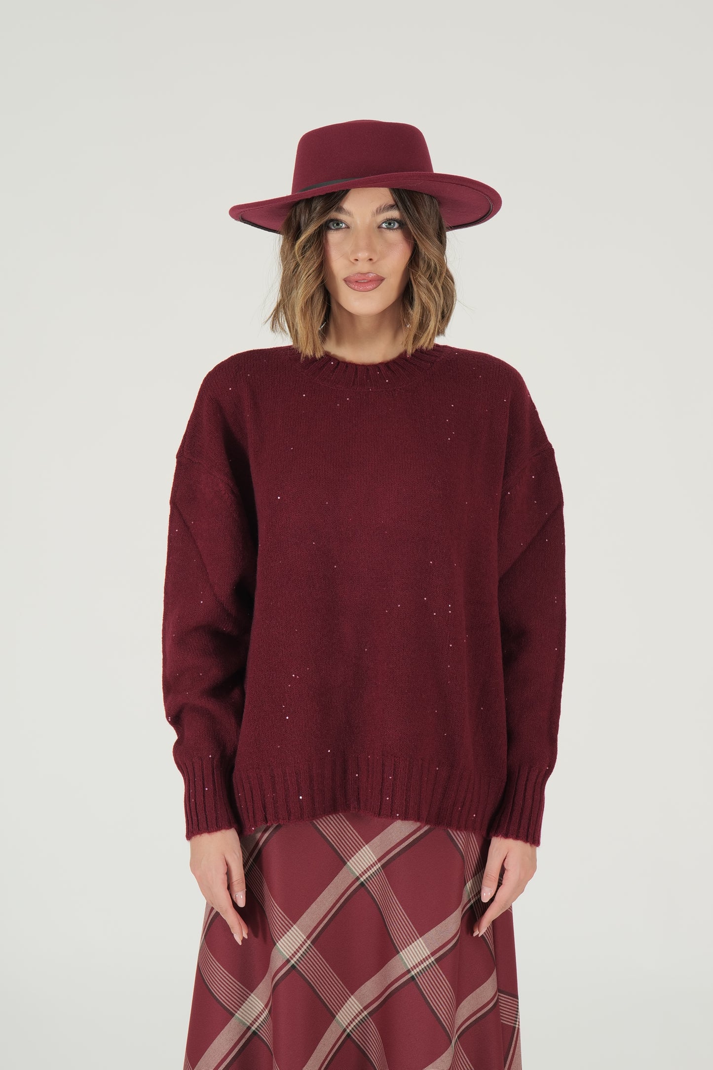 Maglione con micro paillettes