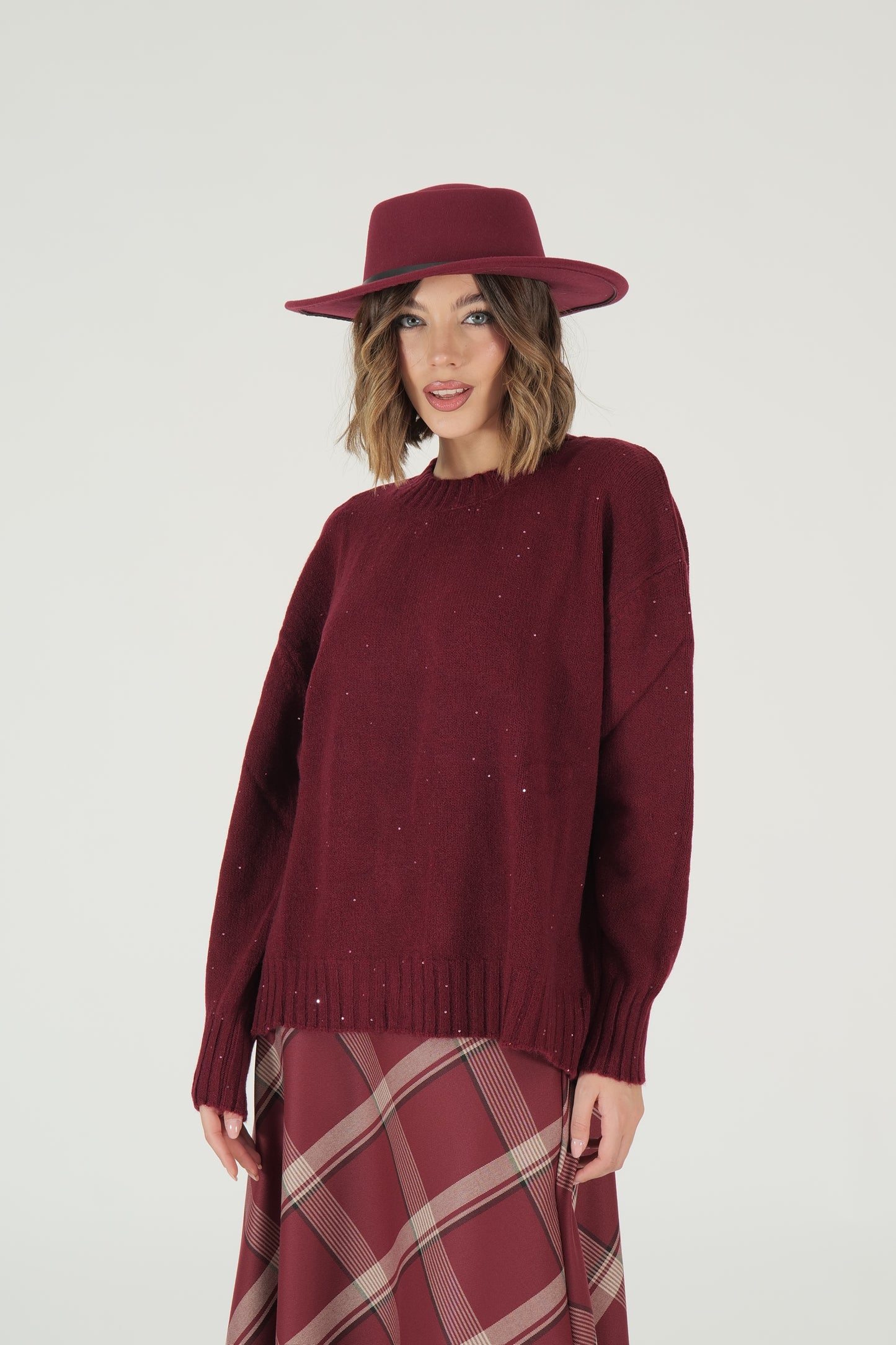 Maglione con micro paillettes