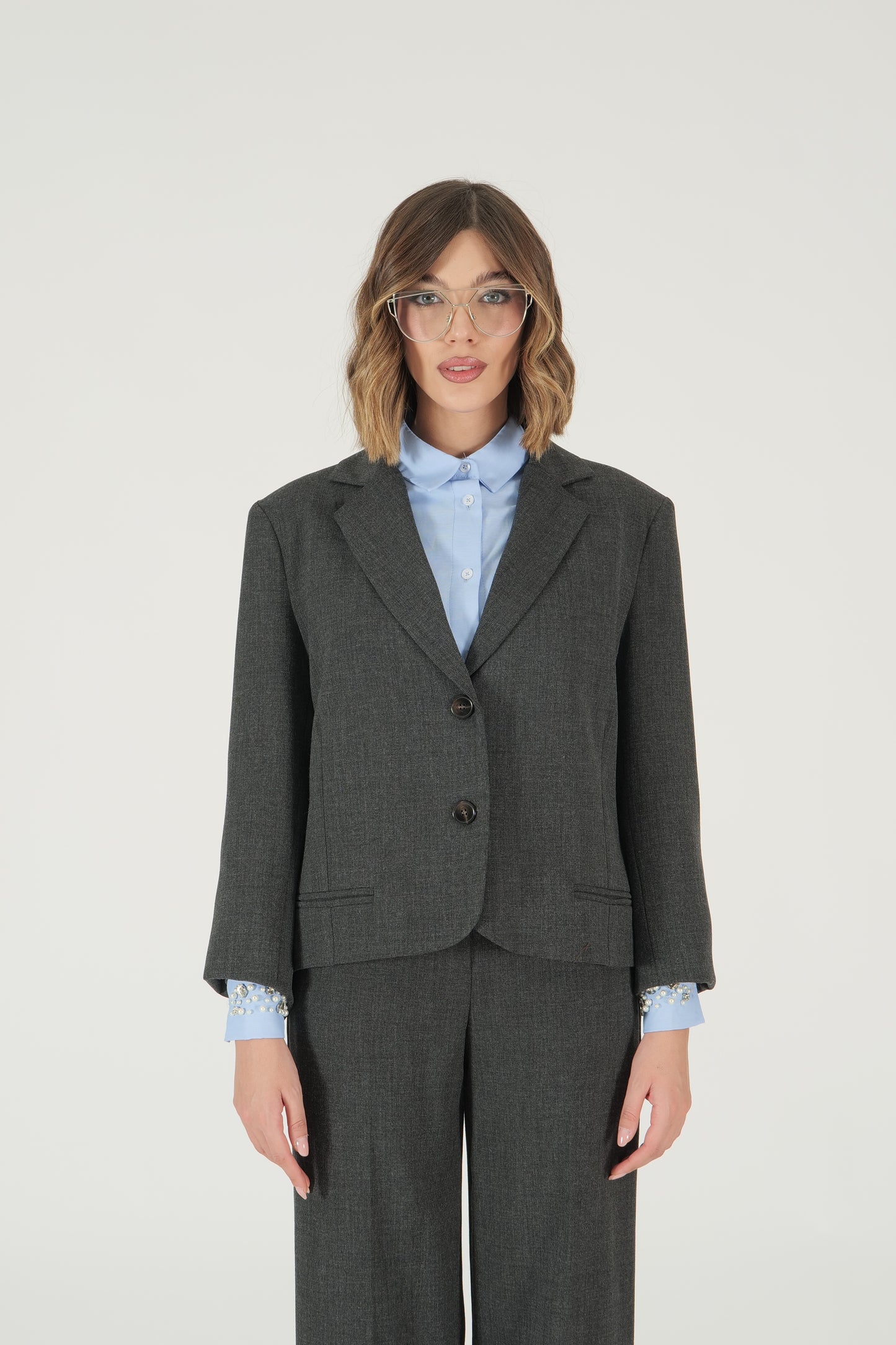 Camicia con polsini gioiello