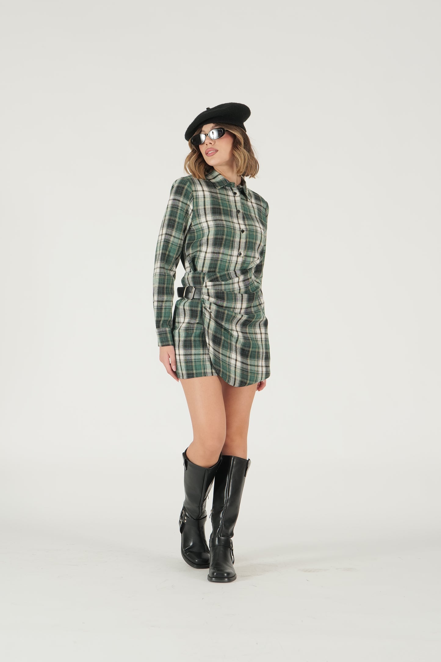 Camicia cropped a quadri