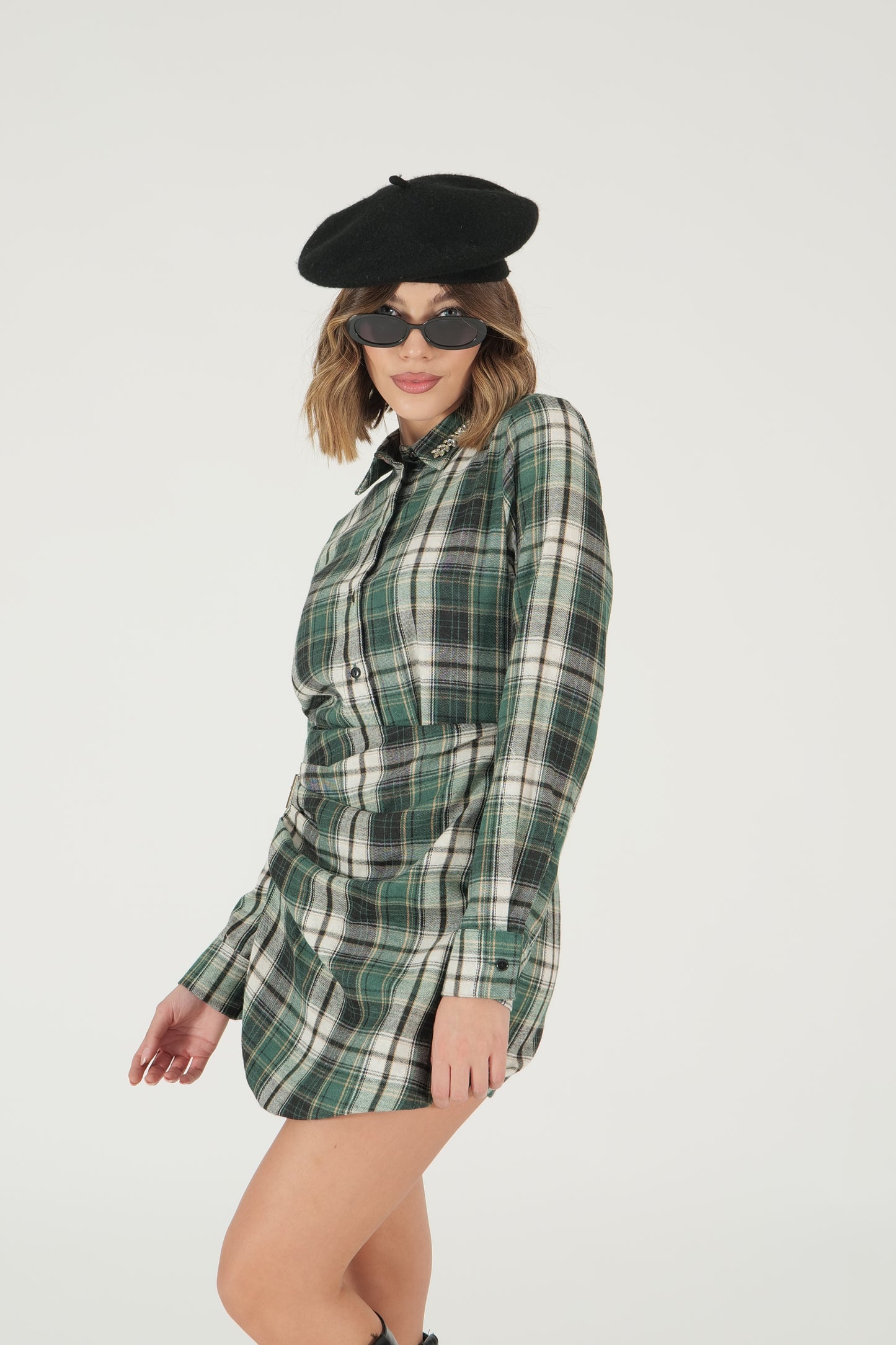 Camicia cropped a quadri