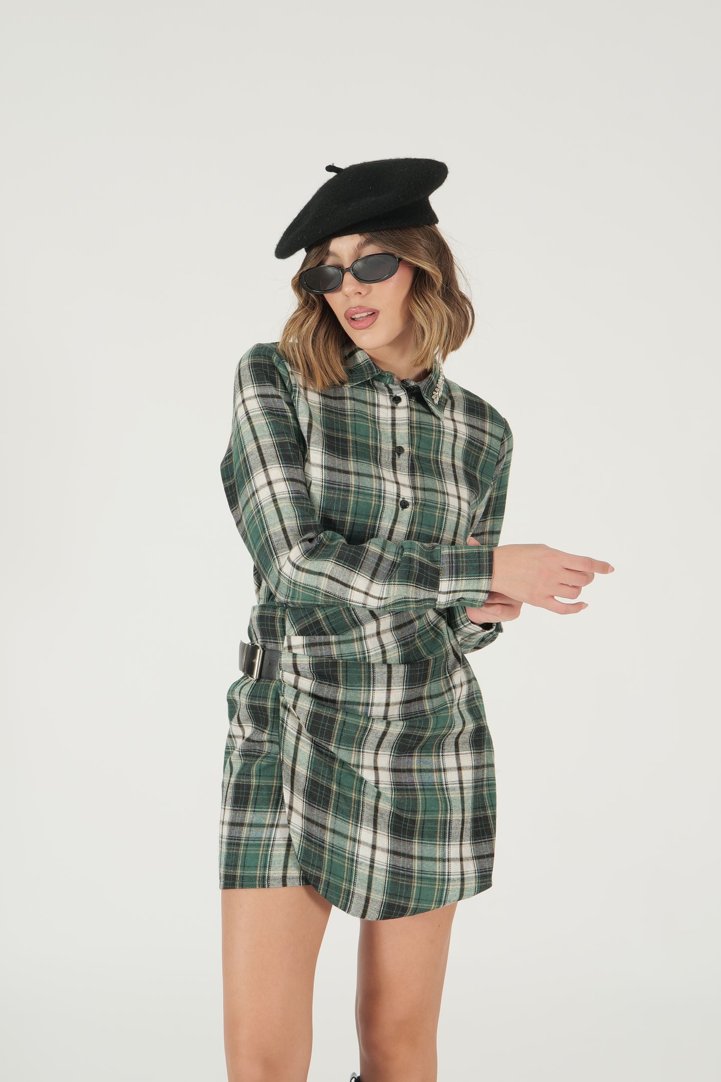 Camicia cropped a quadri