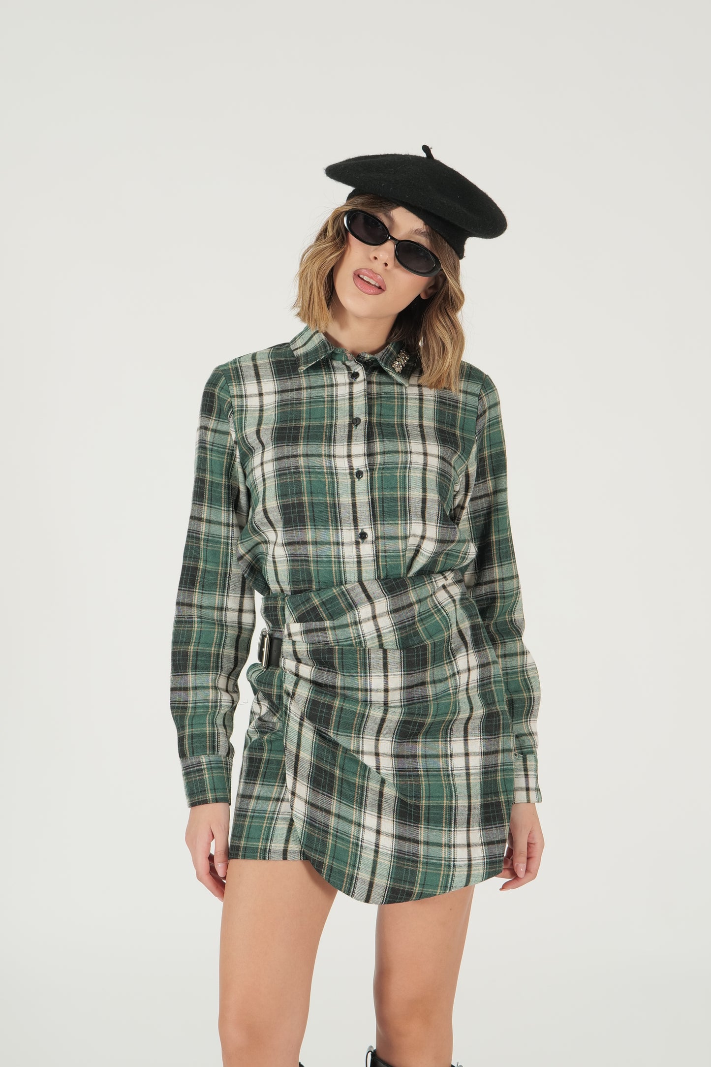 Camicia cropped a quadri