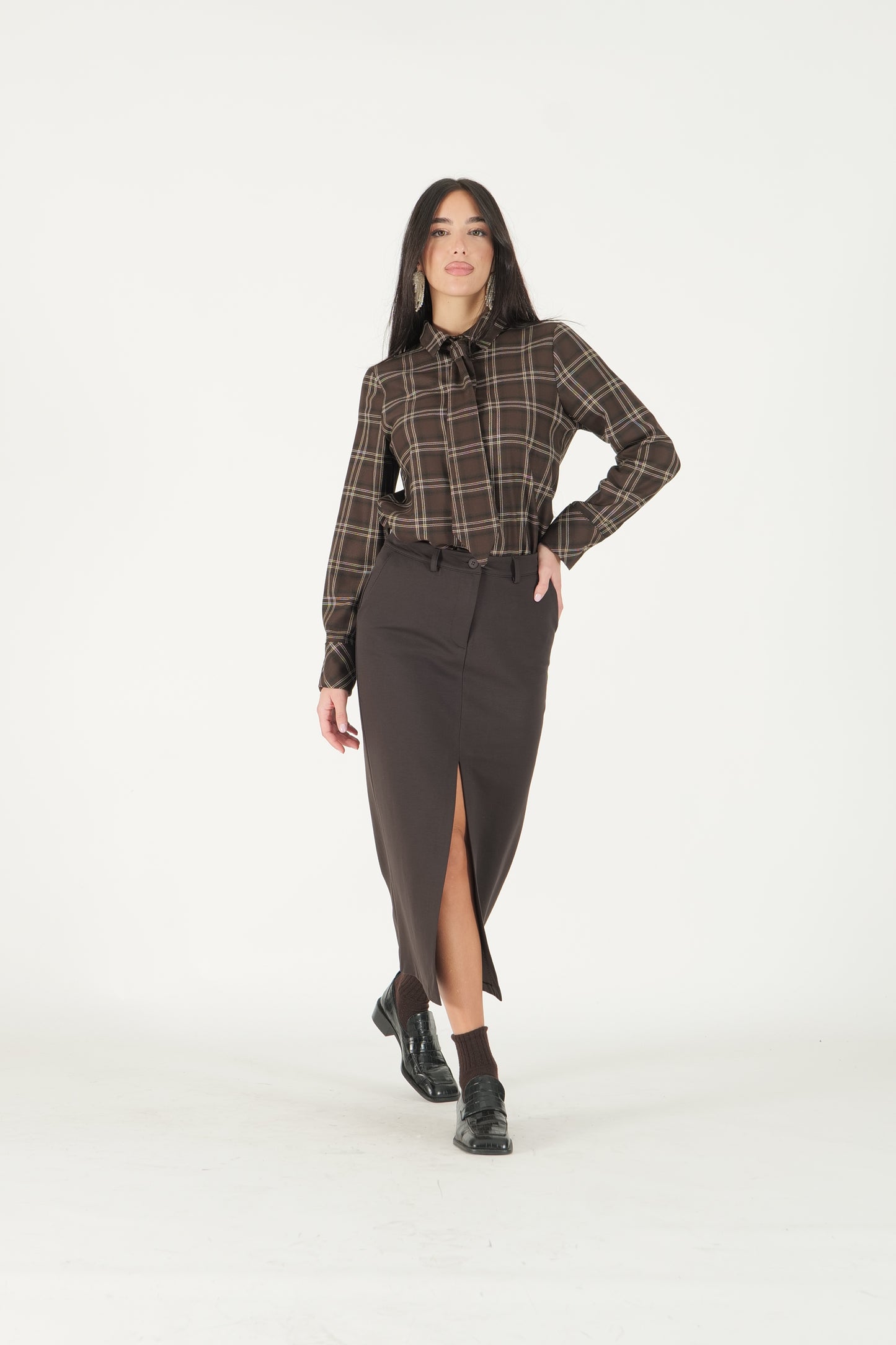 Camicia a quadri con cravatta