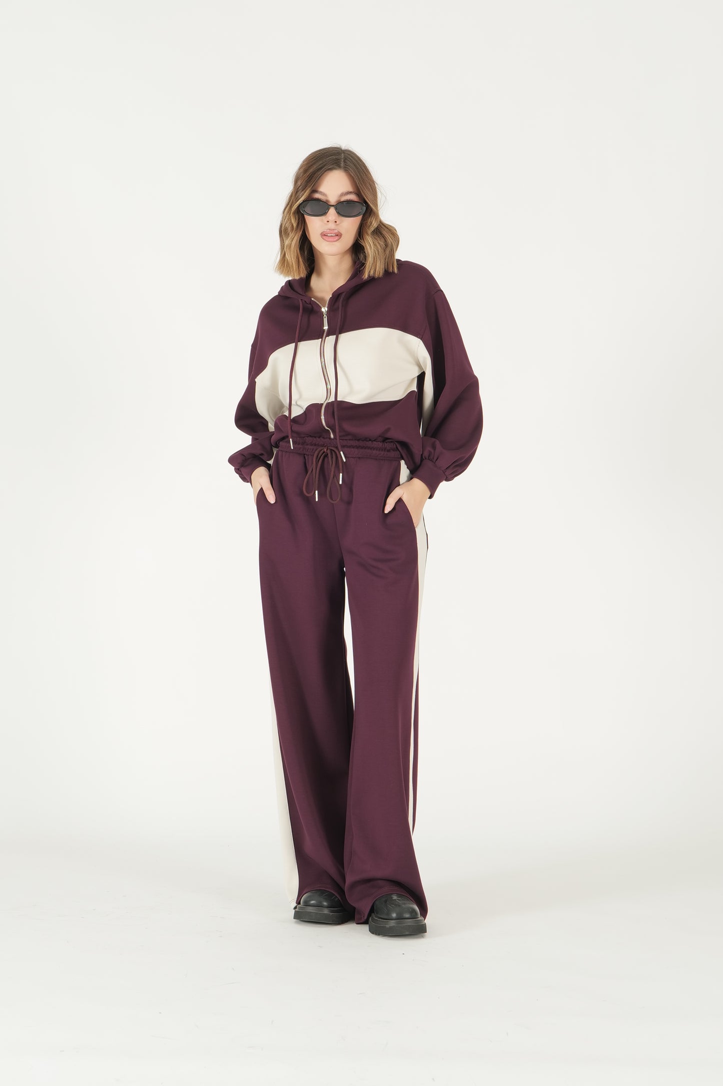 Pantalone tuta bicolore