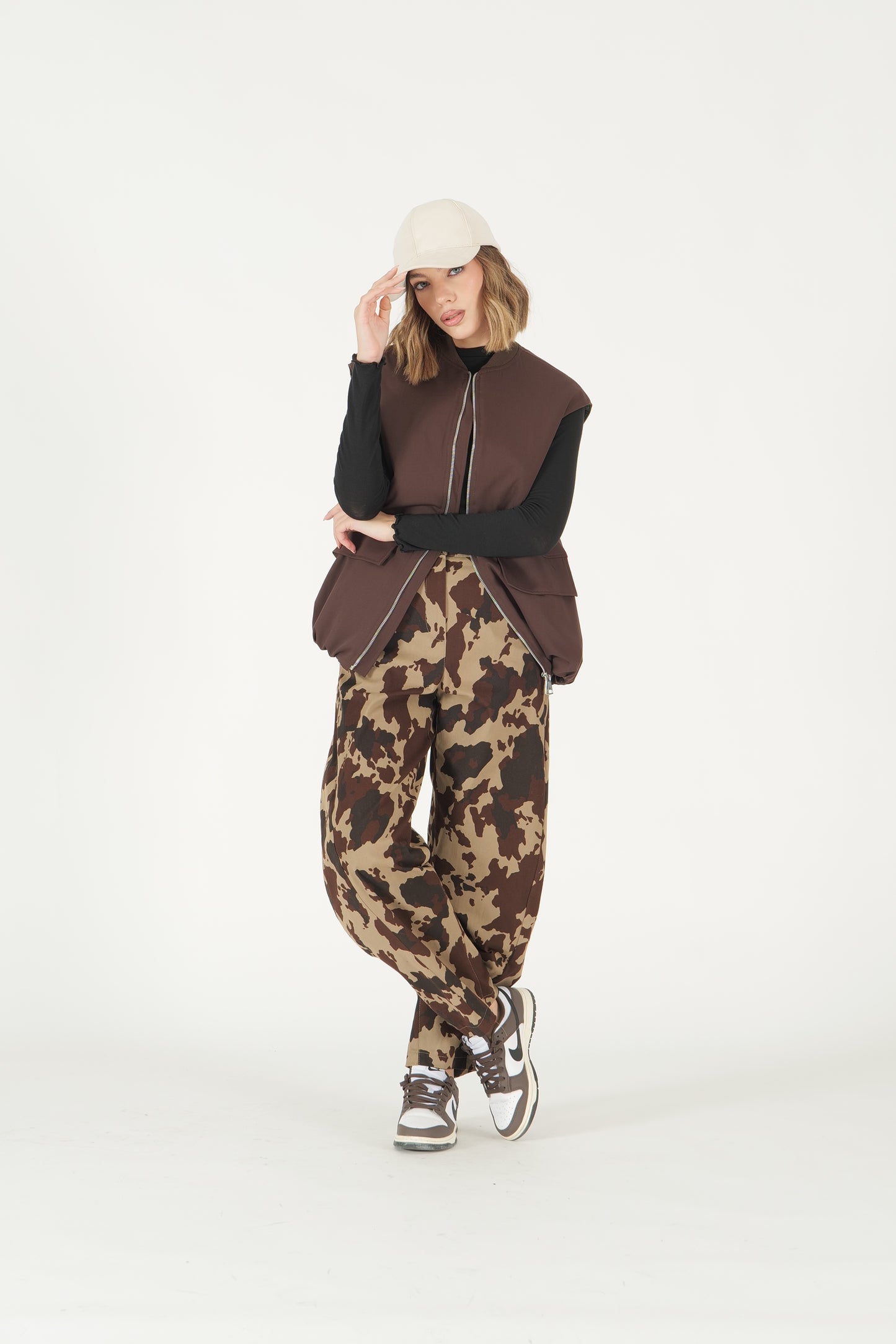 Gilet lungo con zip