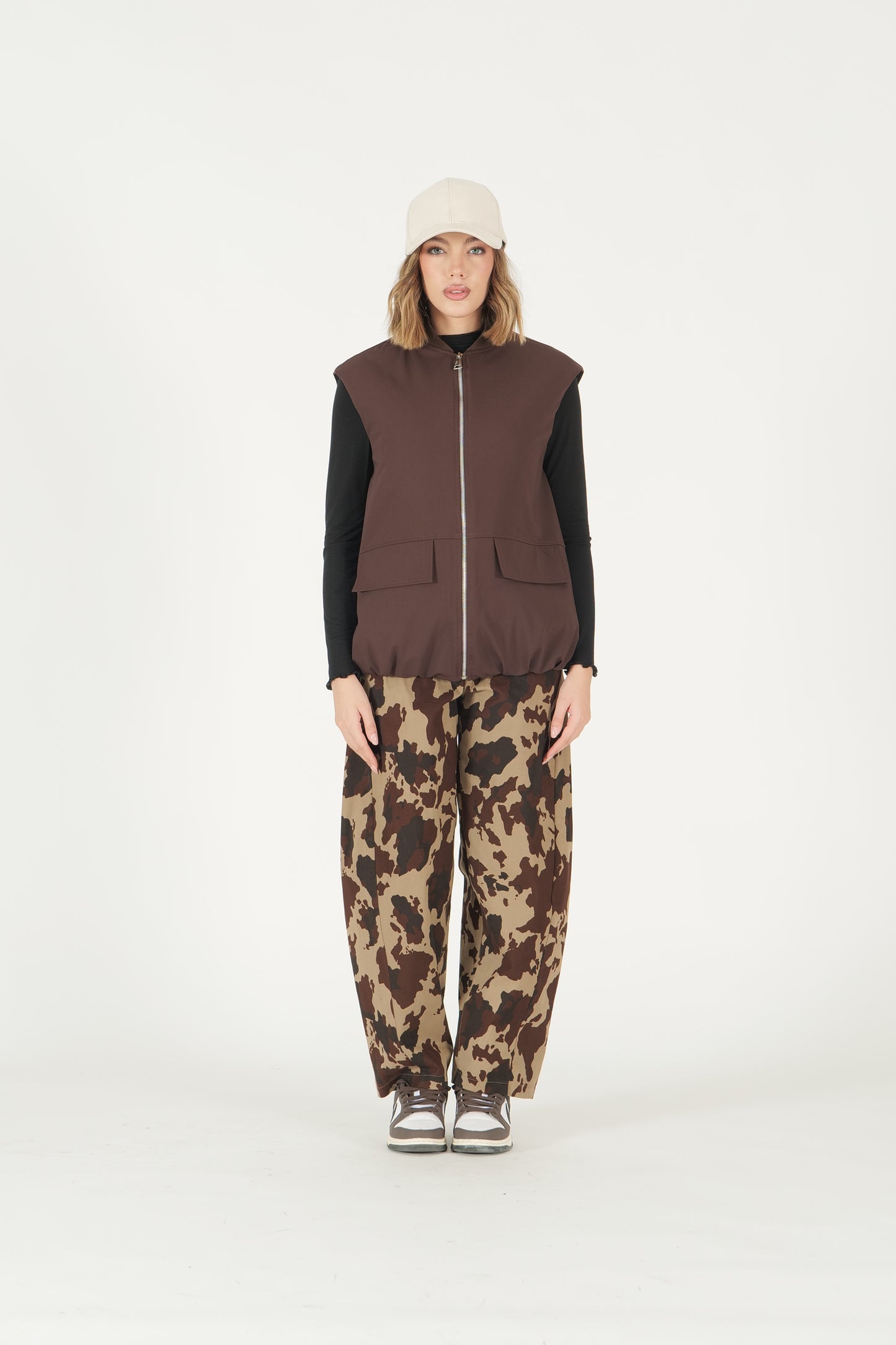 Gilet lungo con zip