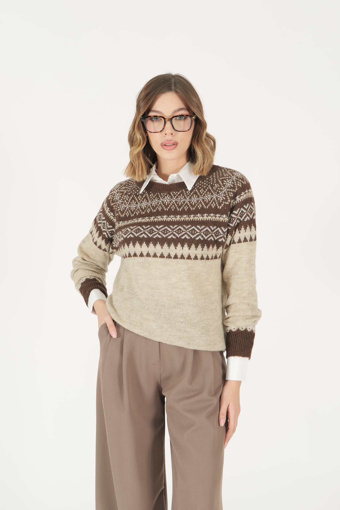 Maglione con motivo jacquard