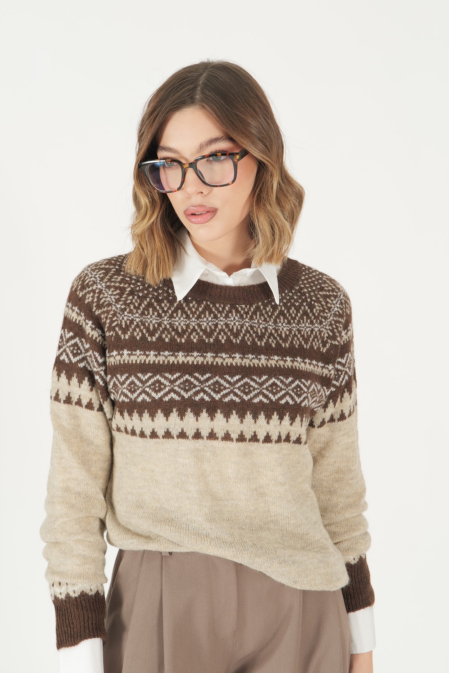 Maglione con motivo jacquard