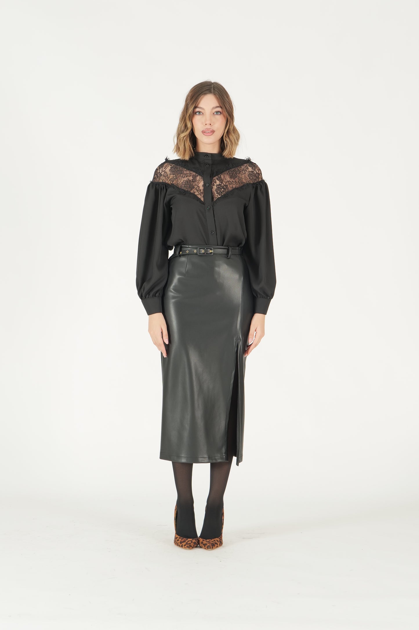 Camicia con dettaglio pizzo