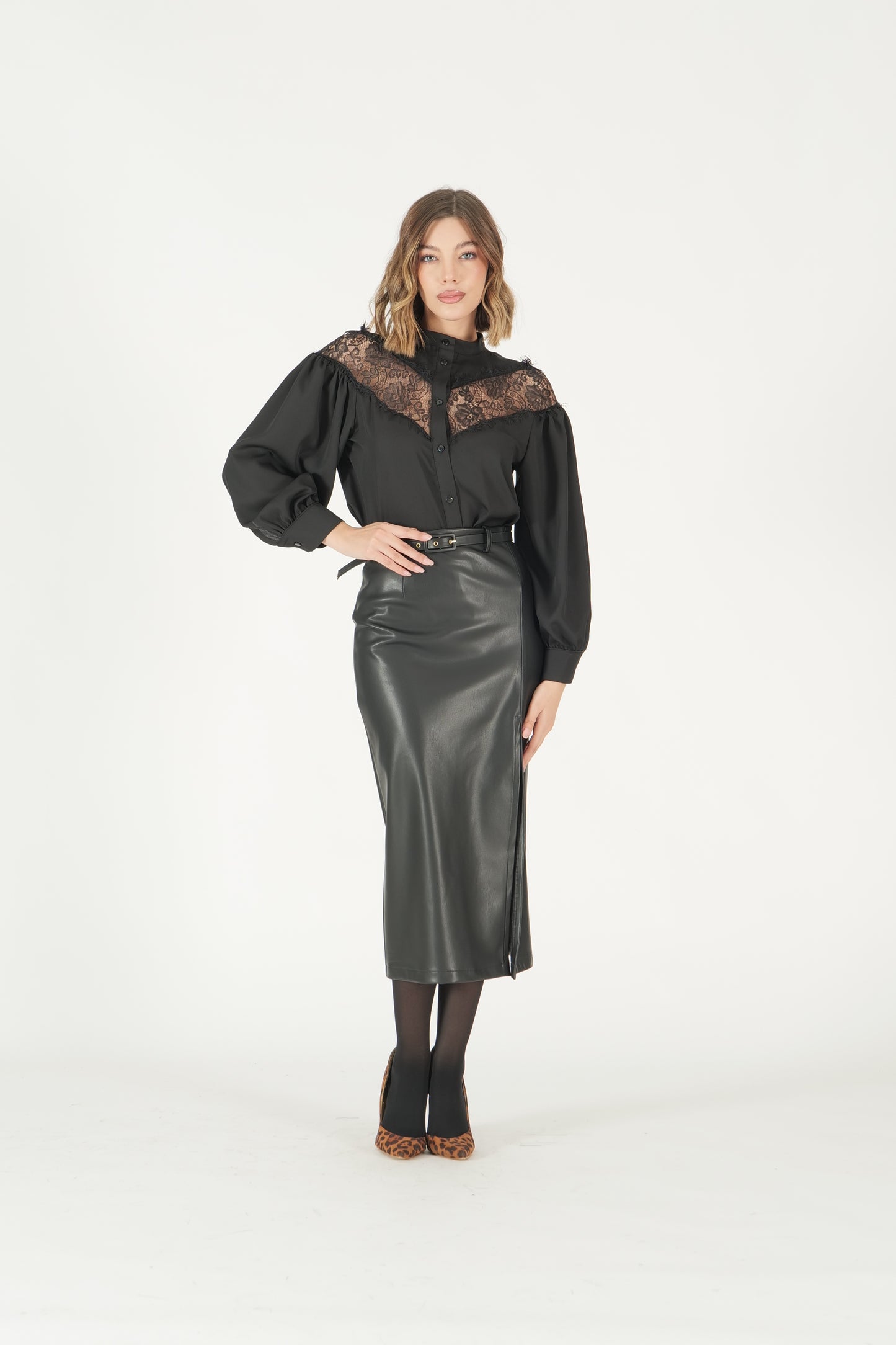 Camicia con dettaglio pizzo