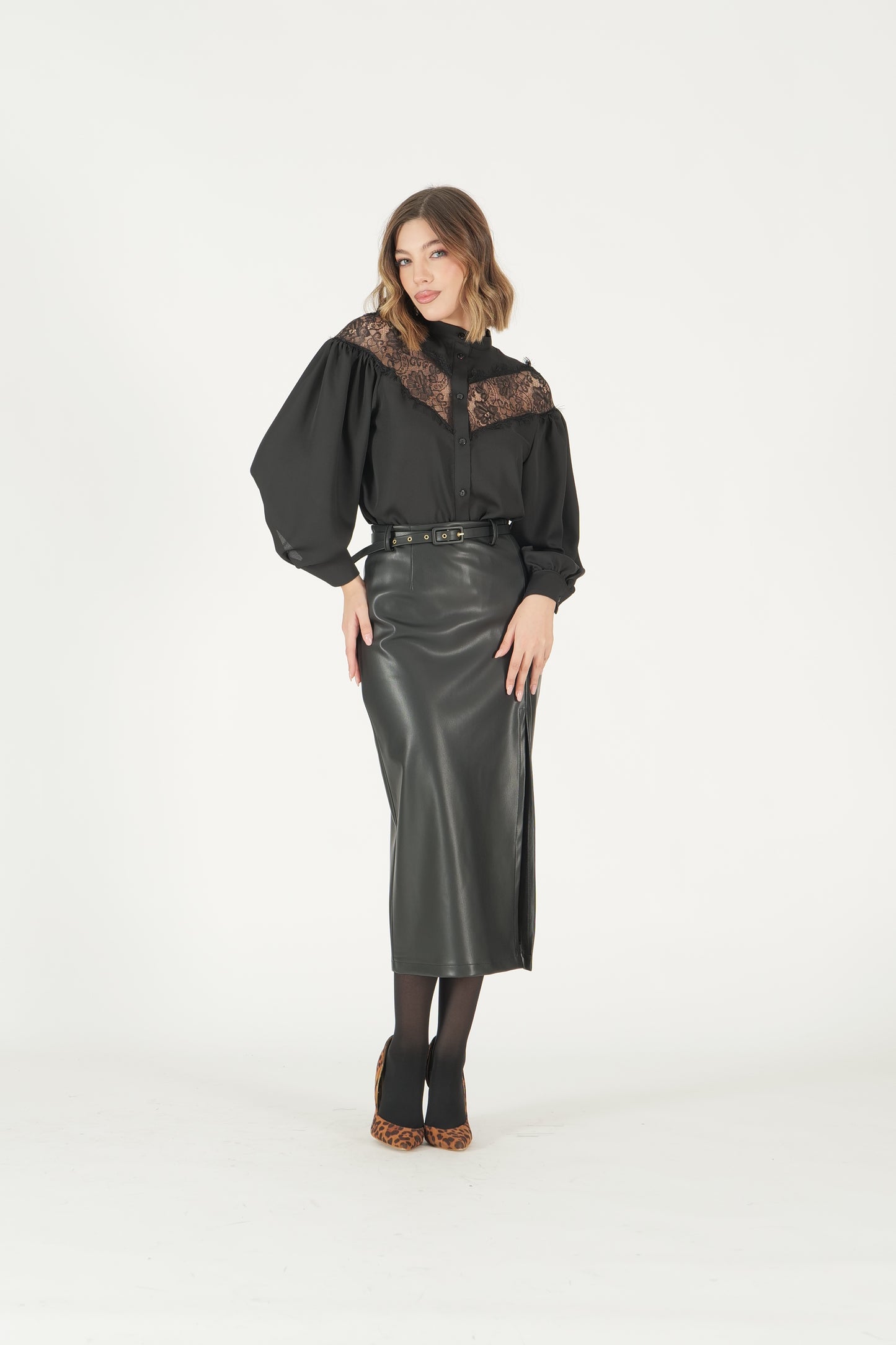 Camicia con dettaglio pizzo