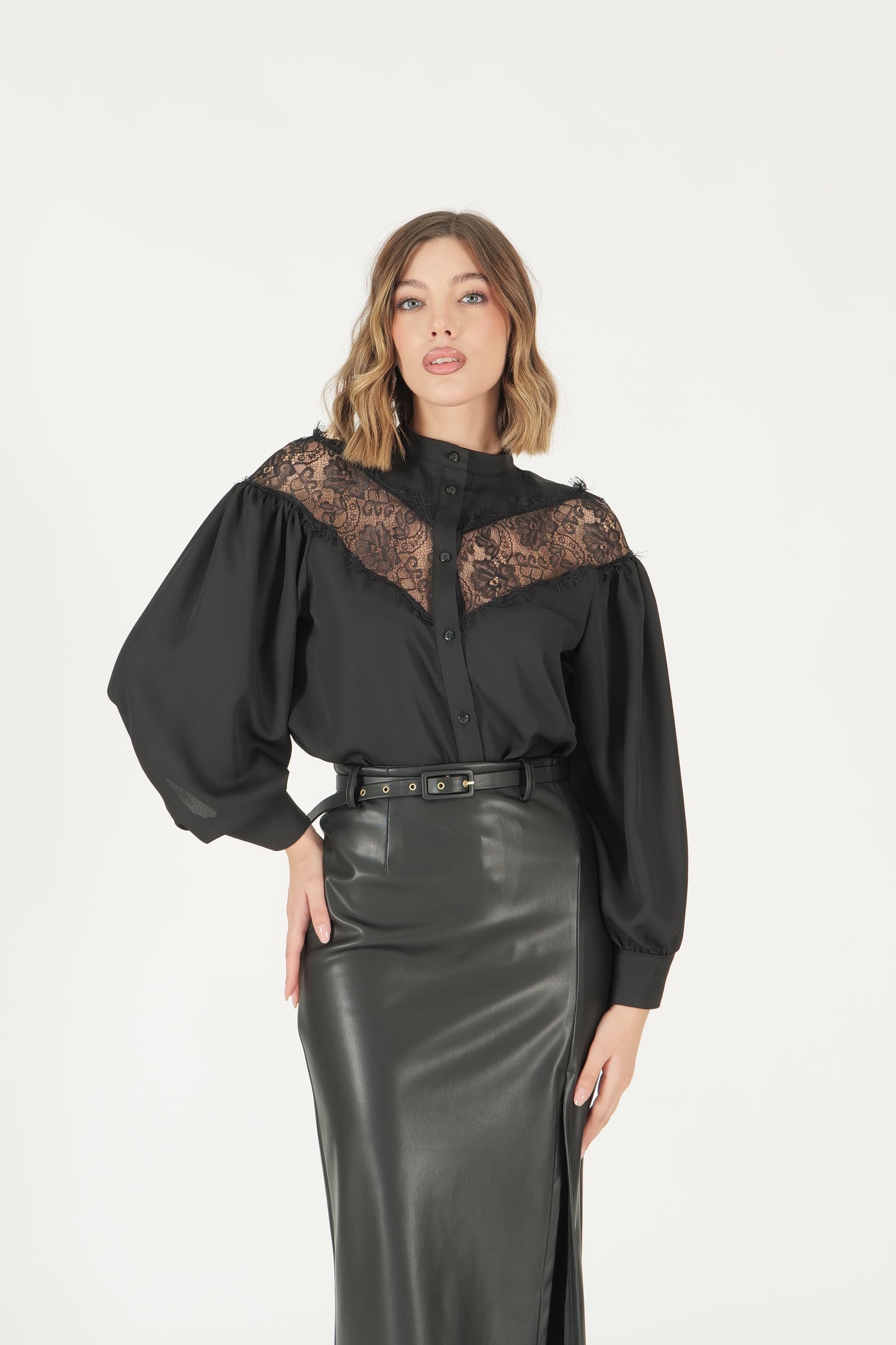 Camicia con dettaglio pizzo