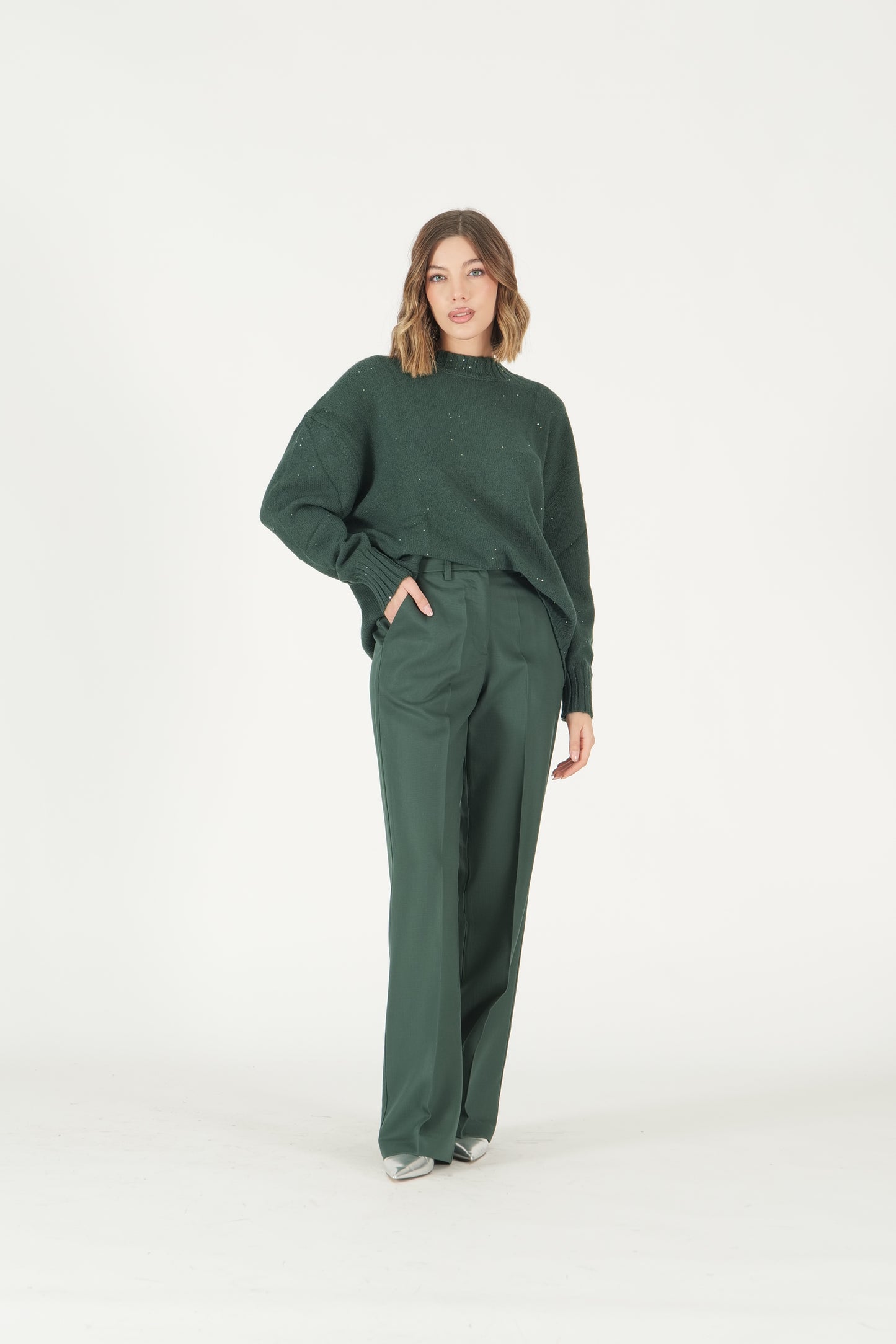 Maglione con micro paillettes