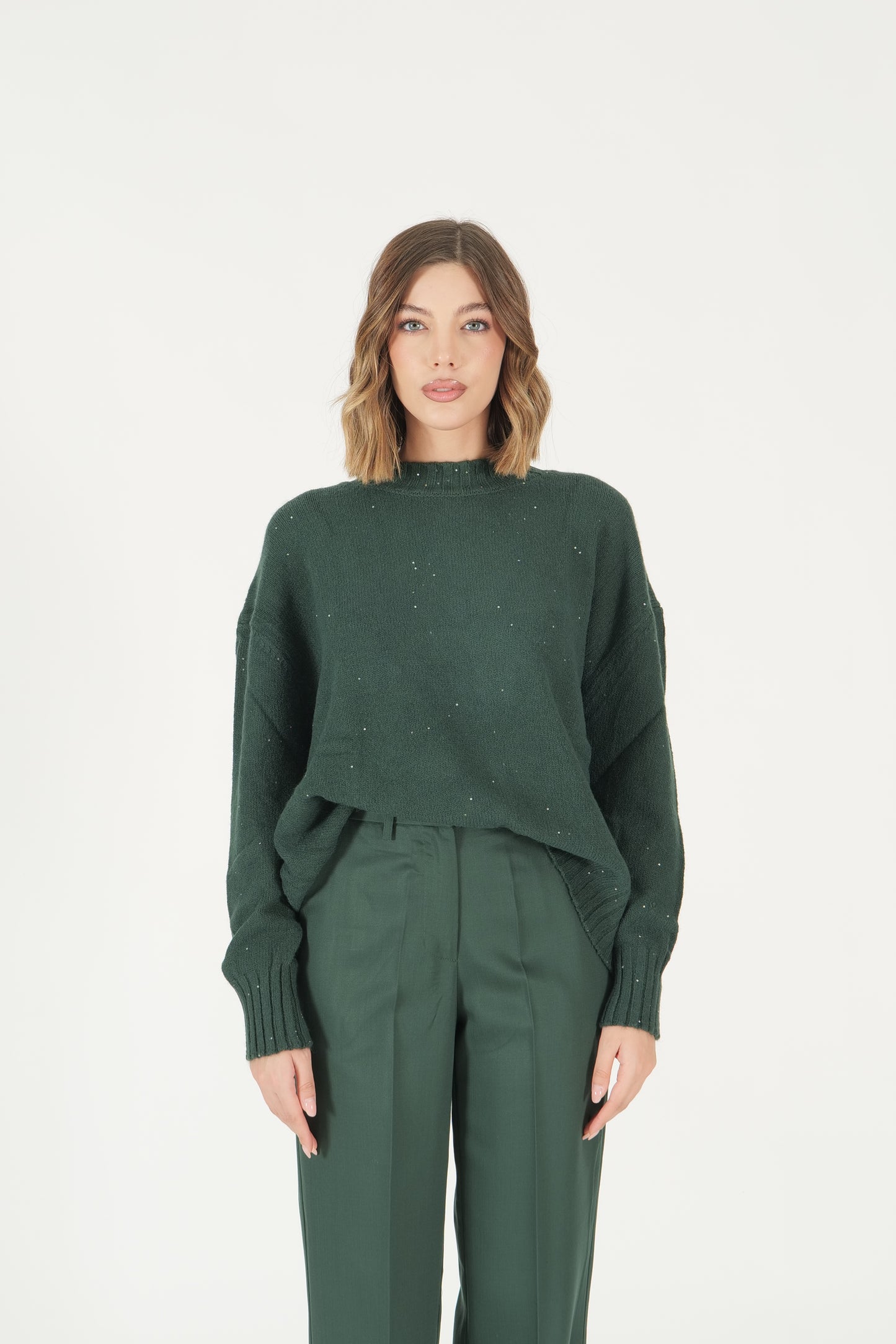 Maglione con micro paillettes