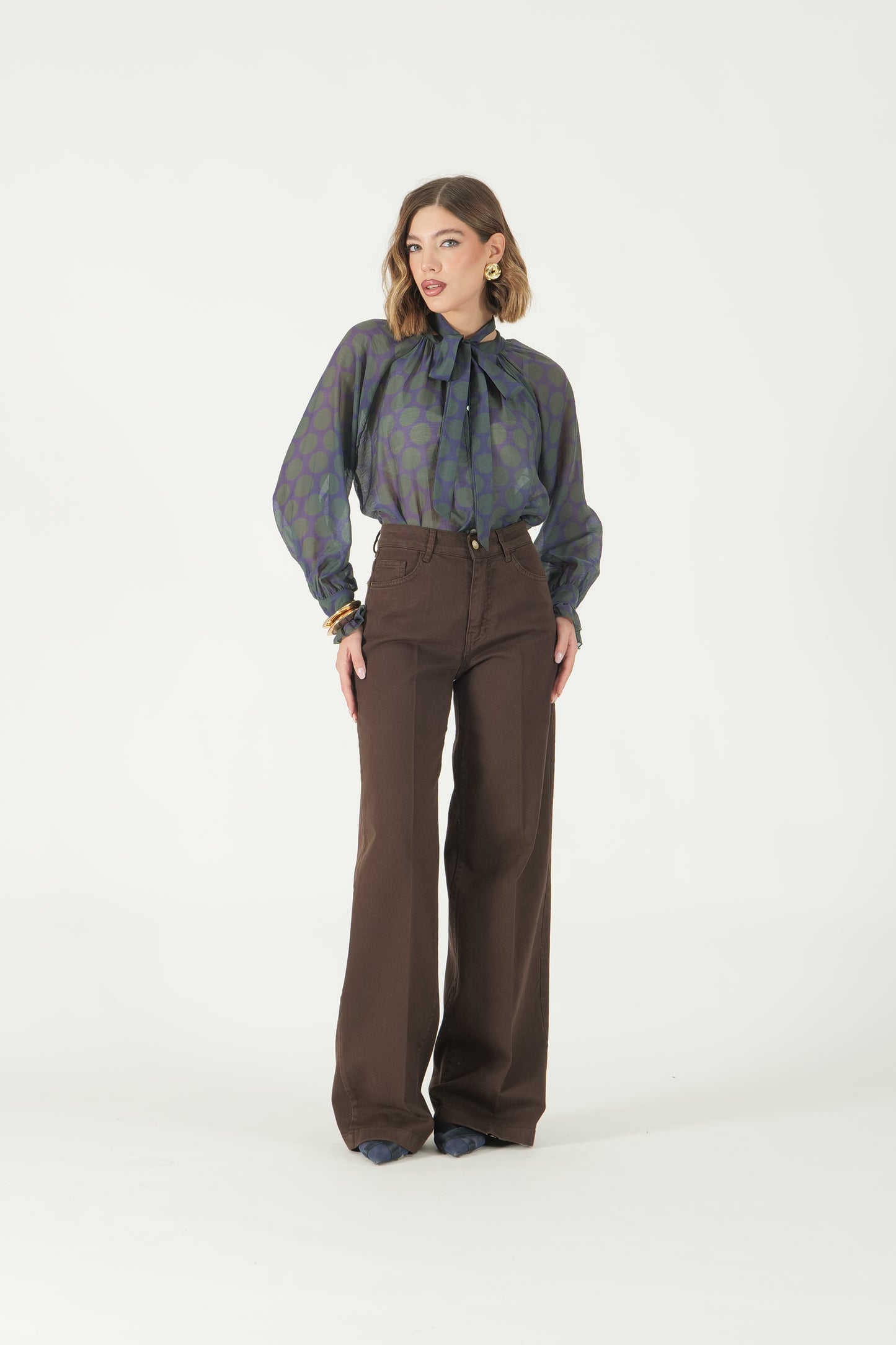 Camicia fantasia con fiocco