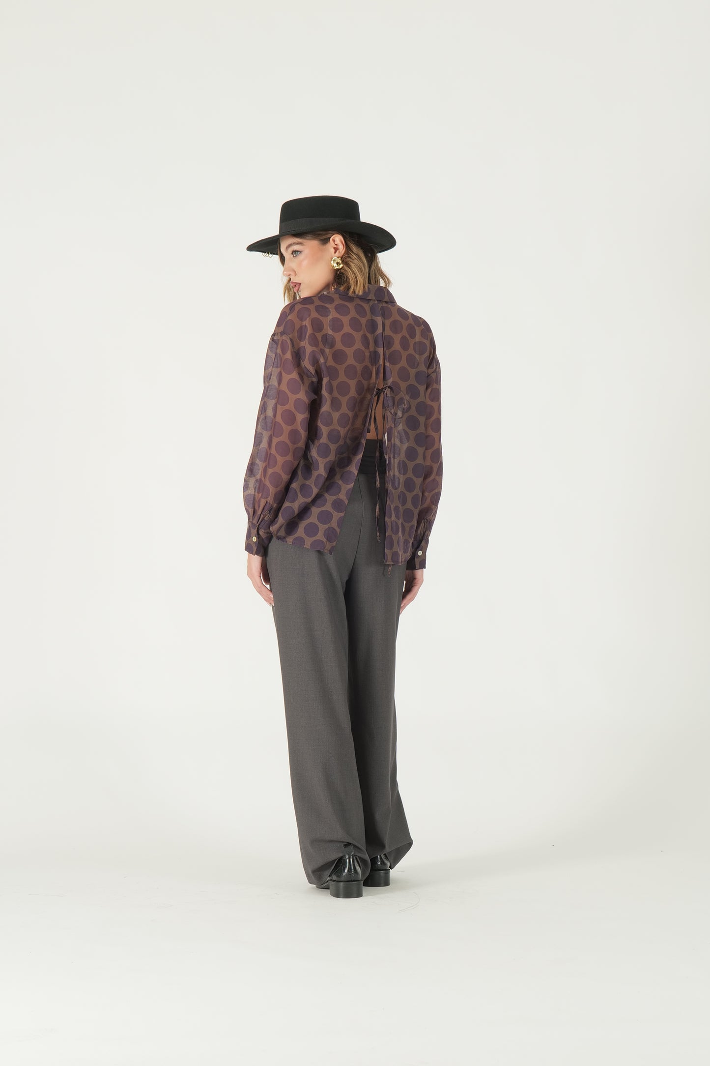 Camicia fantasia con fiocchi retro