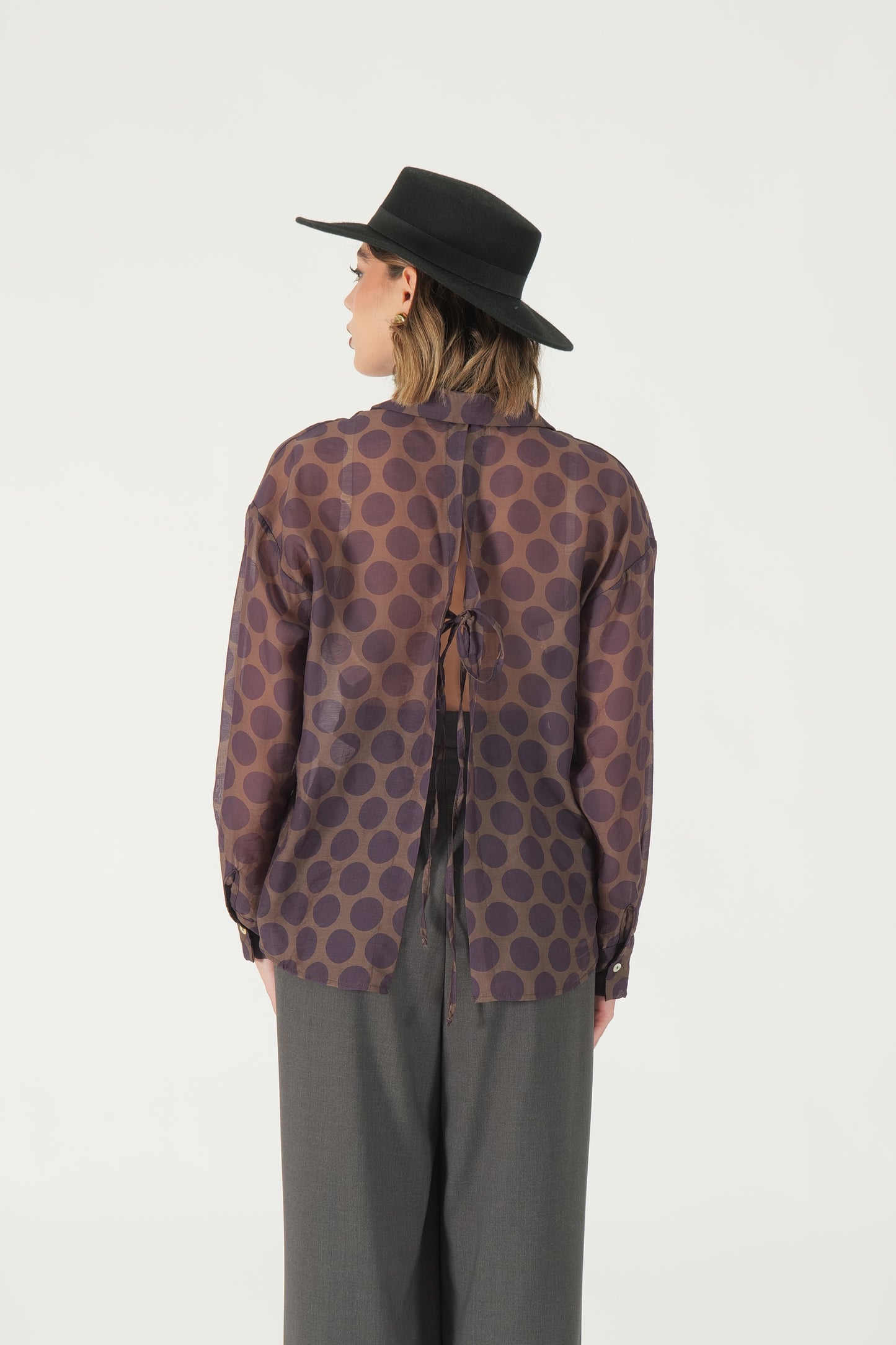 Camicia fantasia con fiocchi retro