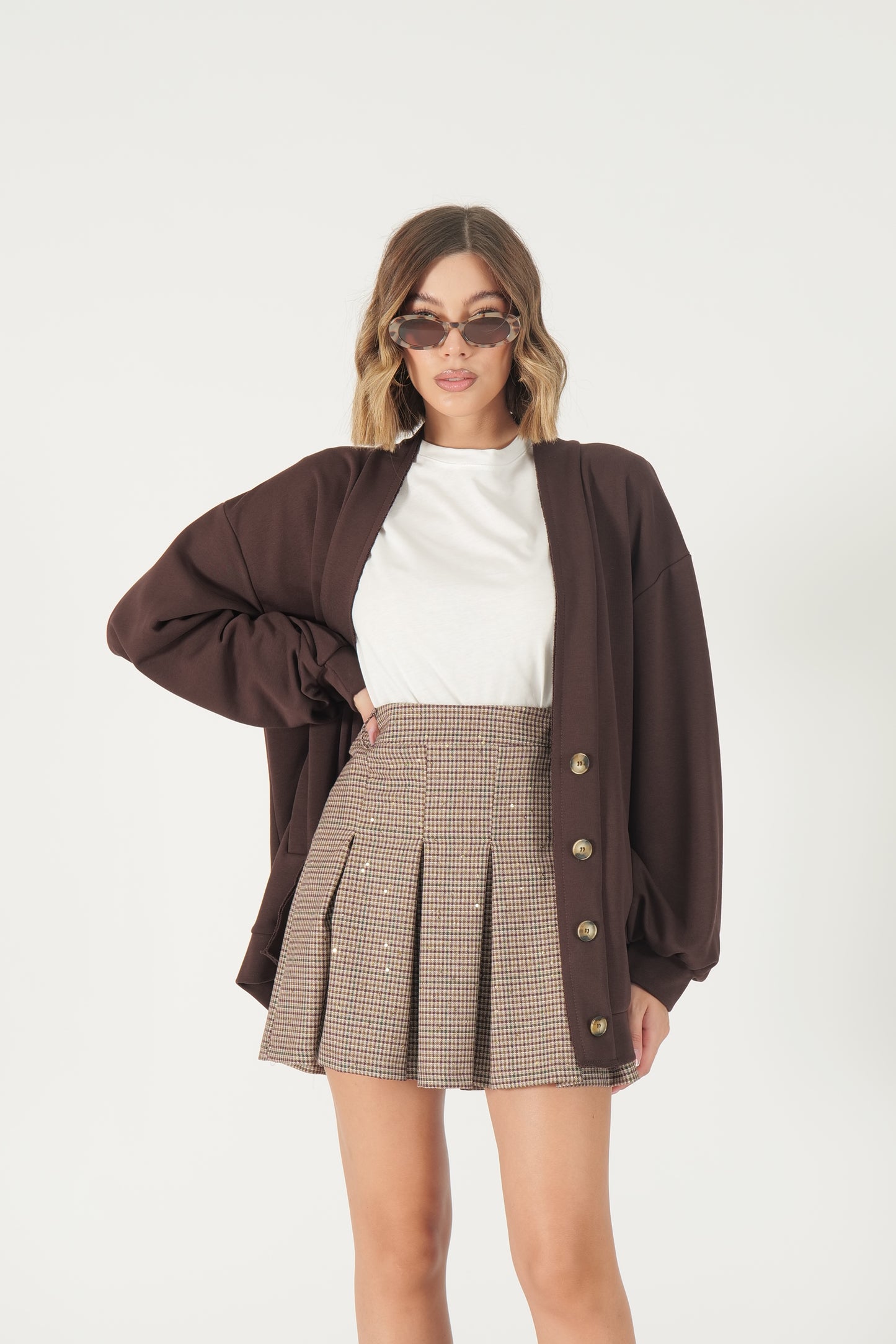 Gonna a quadretti con paillettes