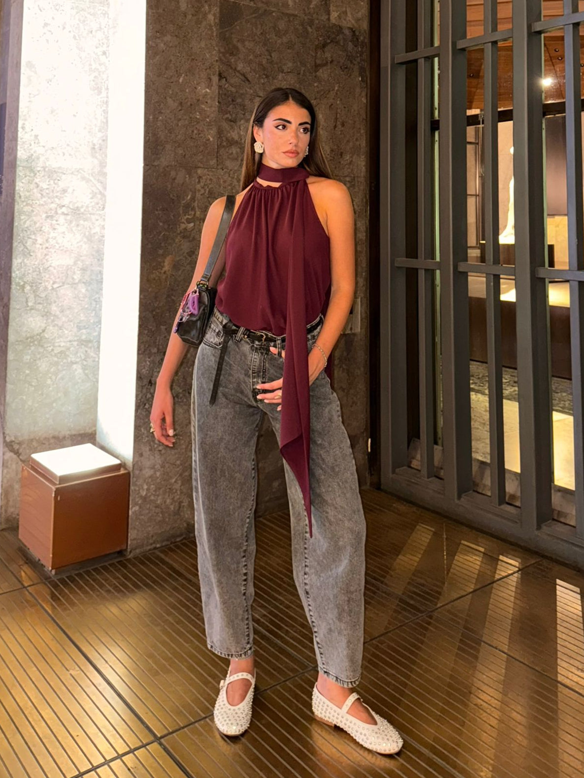 Blusa con foulard