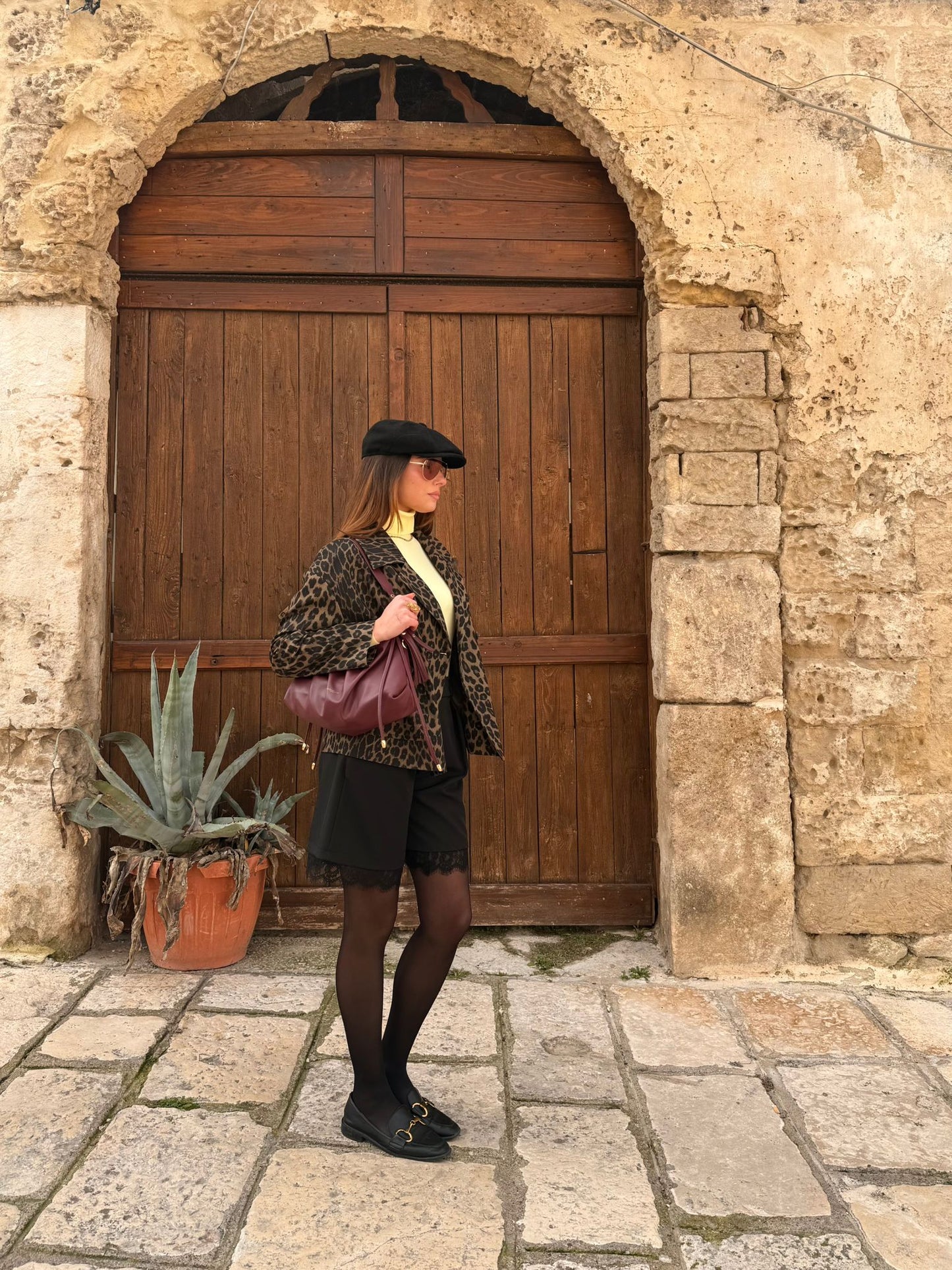 Blazer animalier doppiopetto