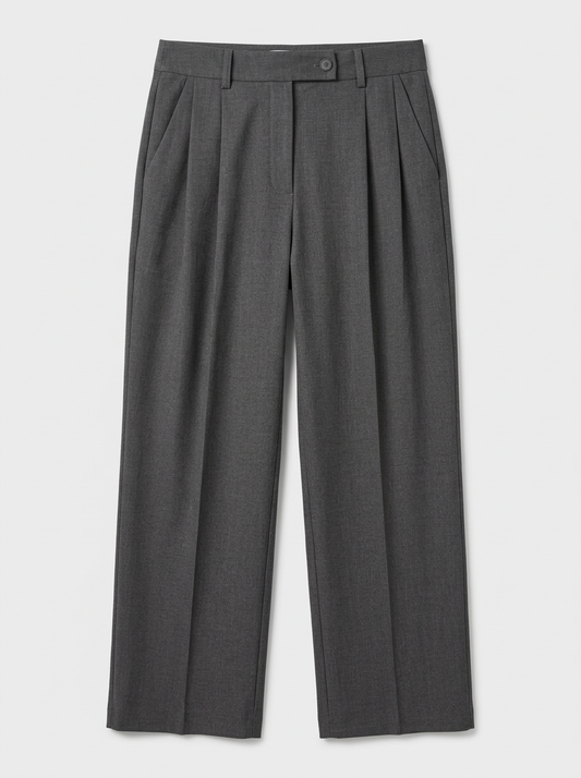 Pantaloni Sartoriali a Gamba Larga con Pince