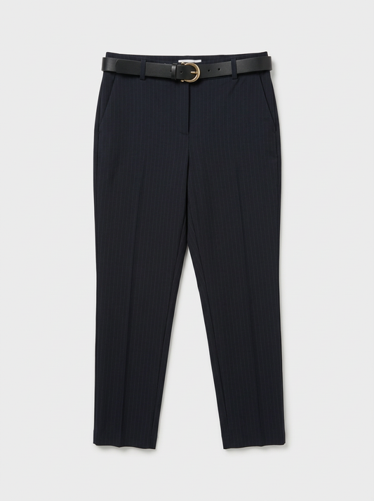 Pantalone gessato con cintura
