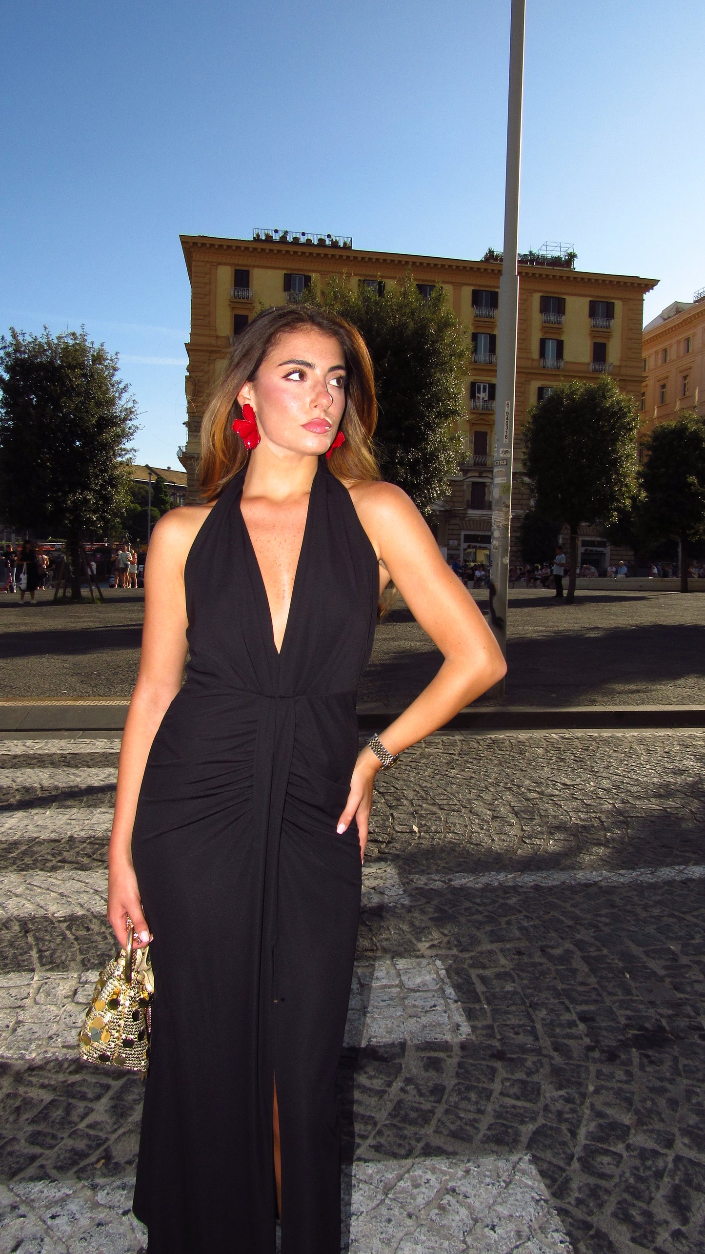 Abito lungo con spacco