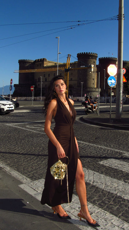 Abito lungo con spacco