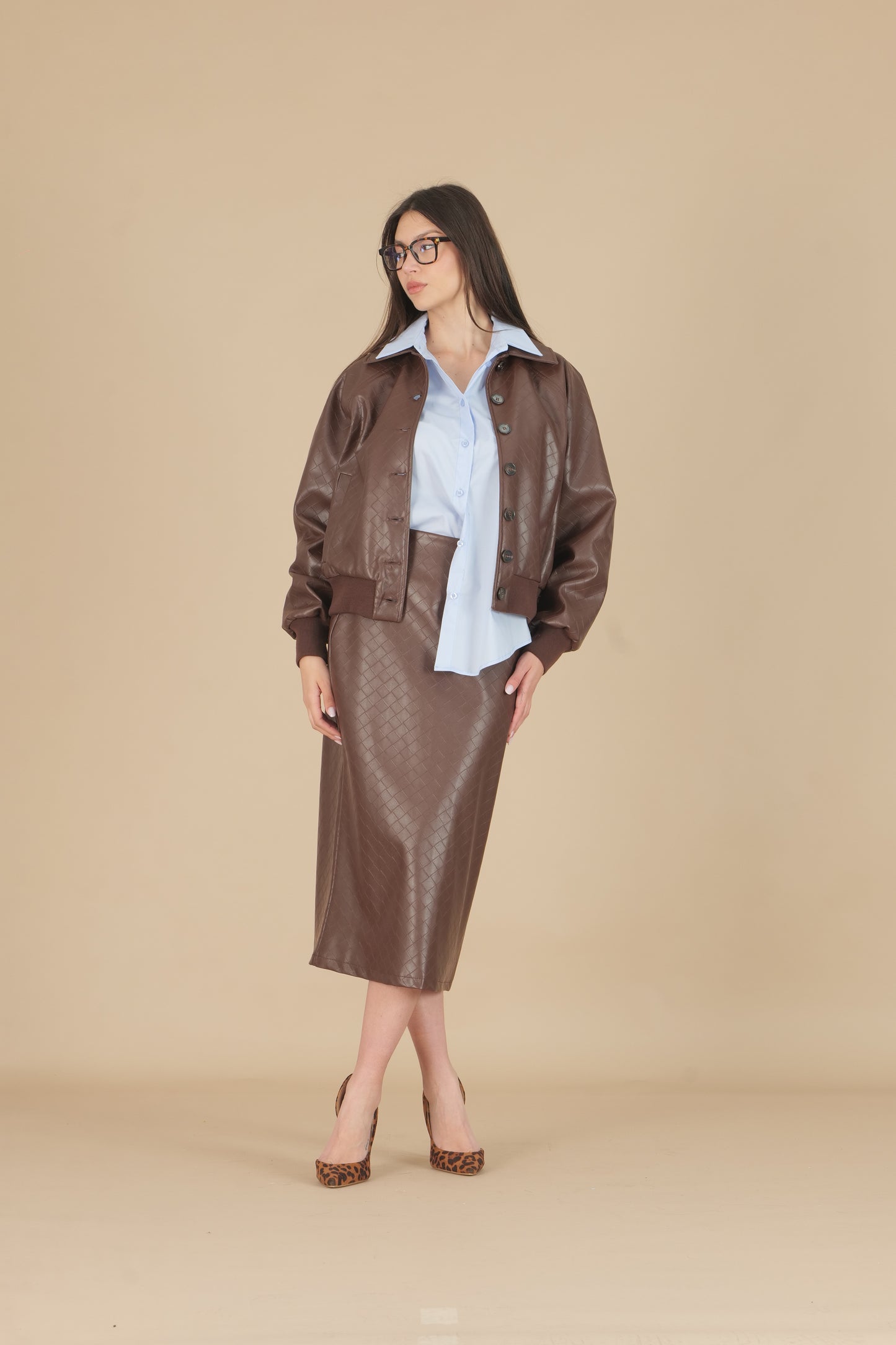 Bomber in ecopelle