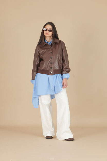 Bomber in ecopelle