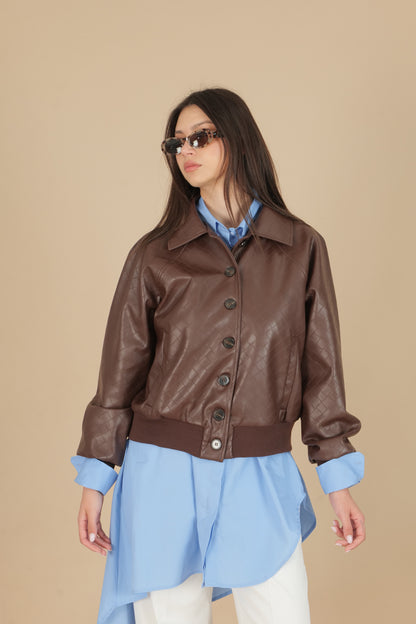 Bomber in ecopelle
