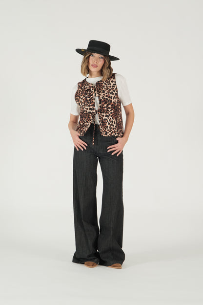 Gilet con fiocchi animalier