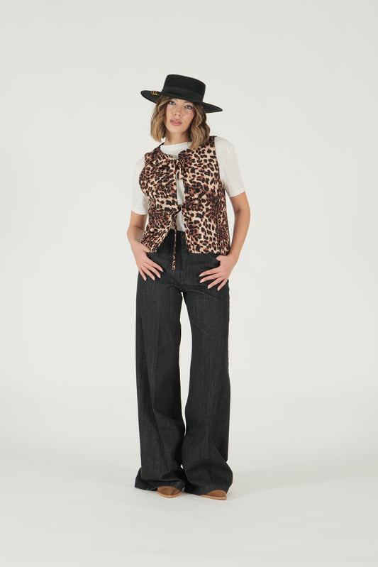 Gilet con fiocchi animalier