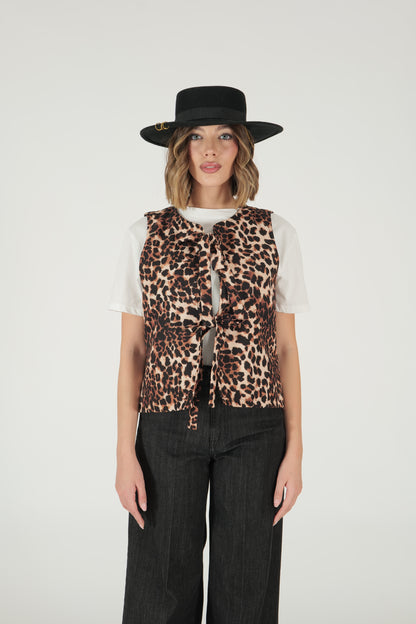 Gilet con fiocchi animalier