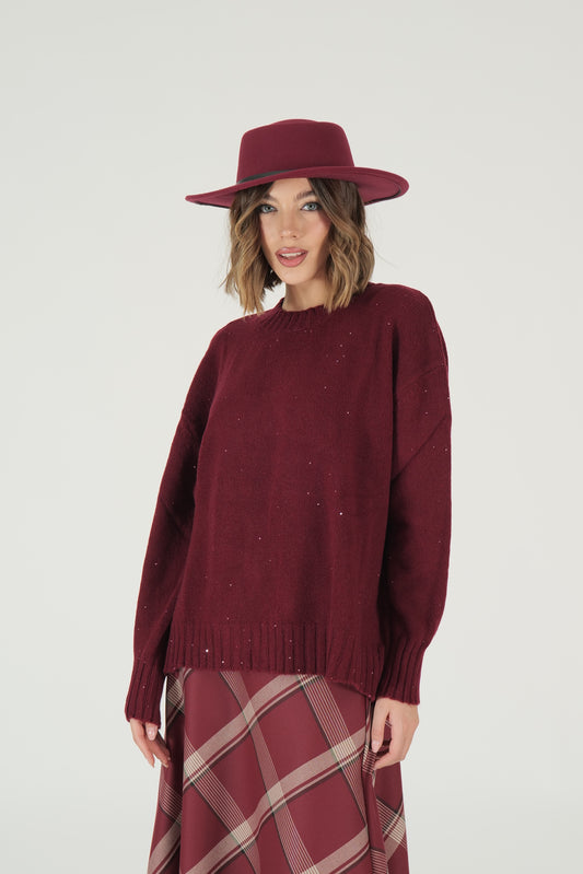 Maglione con micro paillettes