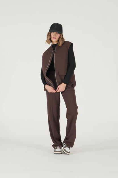 Gilet lungo con zip