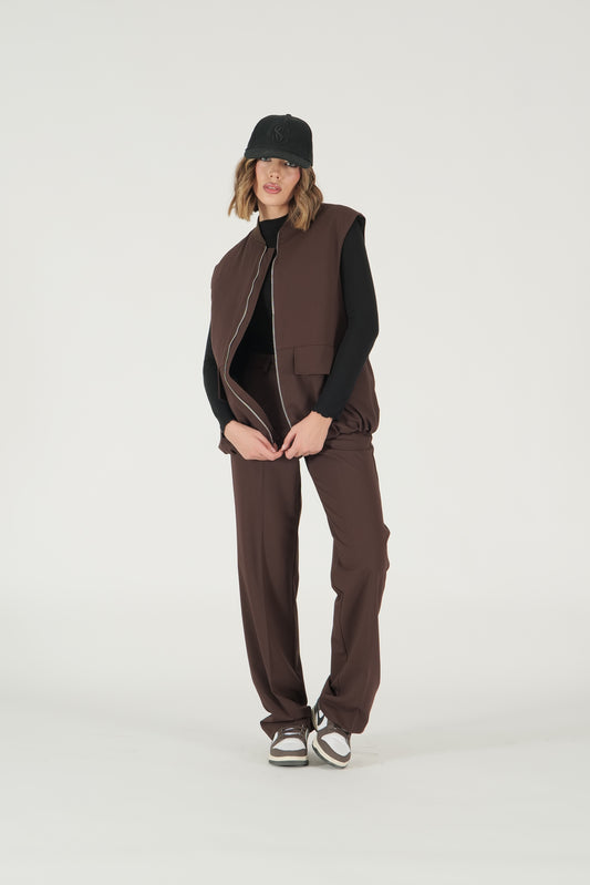 Gilet lungo con zip