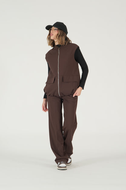 Gilet lungo con zip