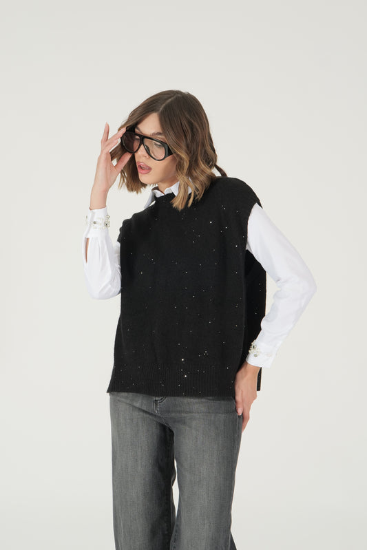 Camicia con polsini gioiello
