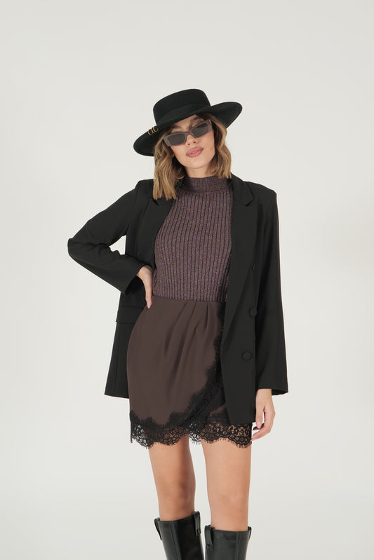 Mini gonna incrocio con pizzo