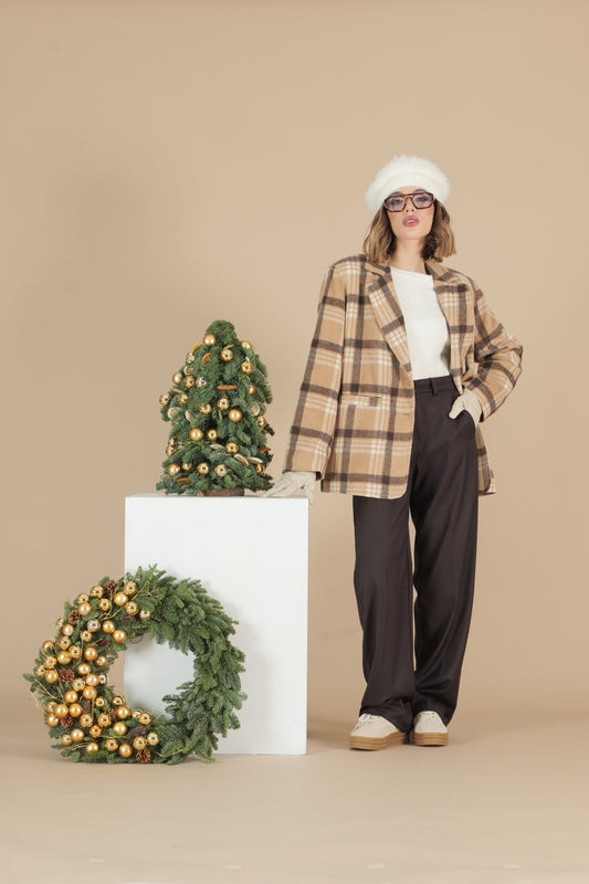 Giacca a quadri over