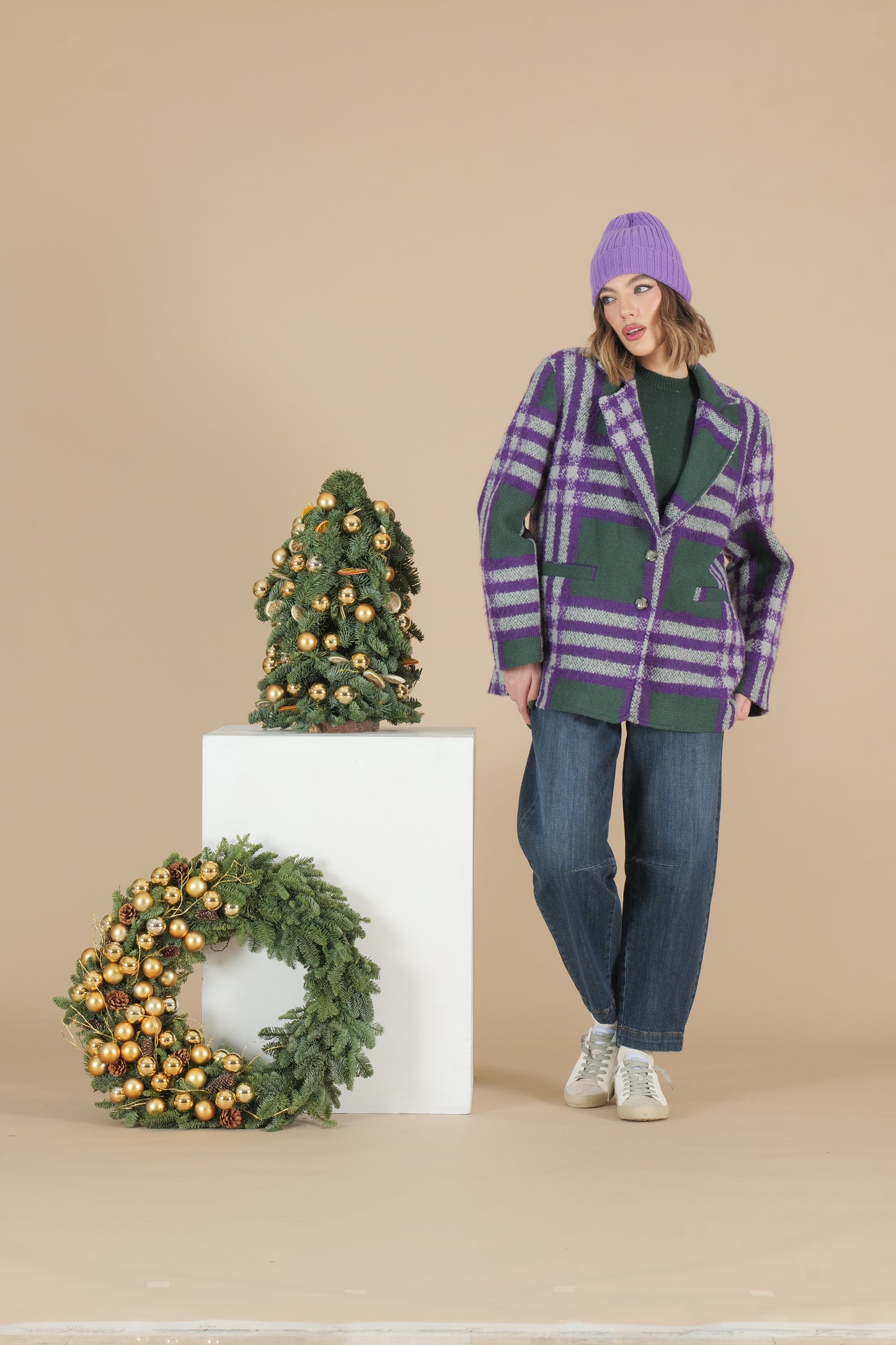 Giacca a quadri over