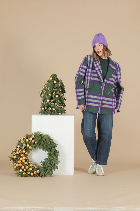 Giacca a quadri over