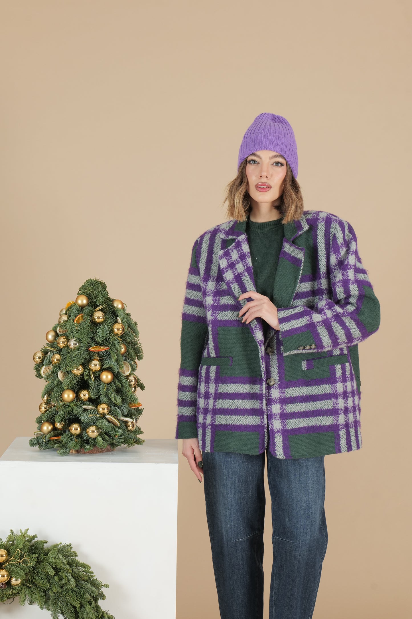 Giacca a quadri over