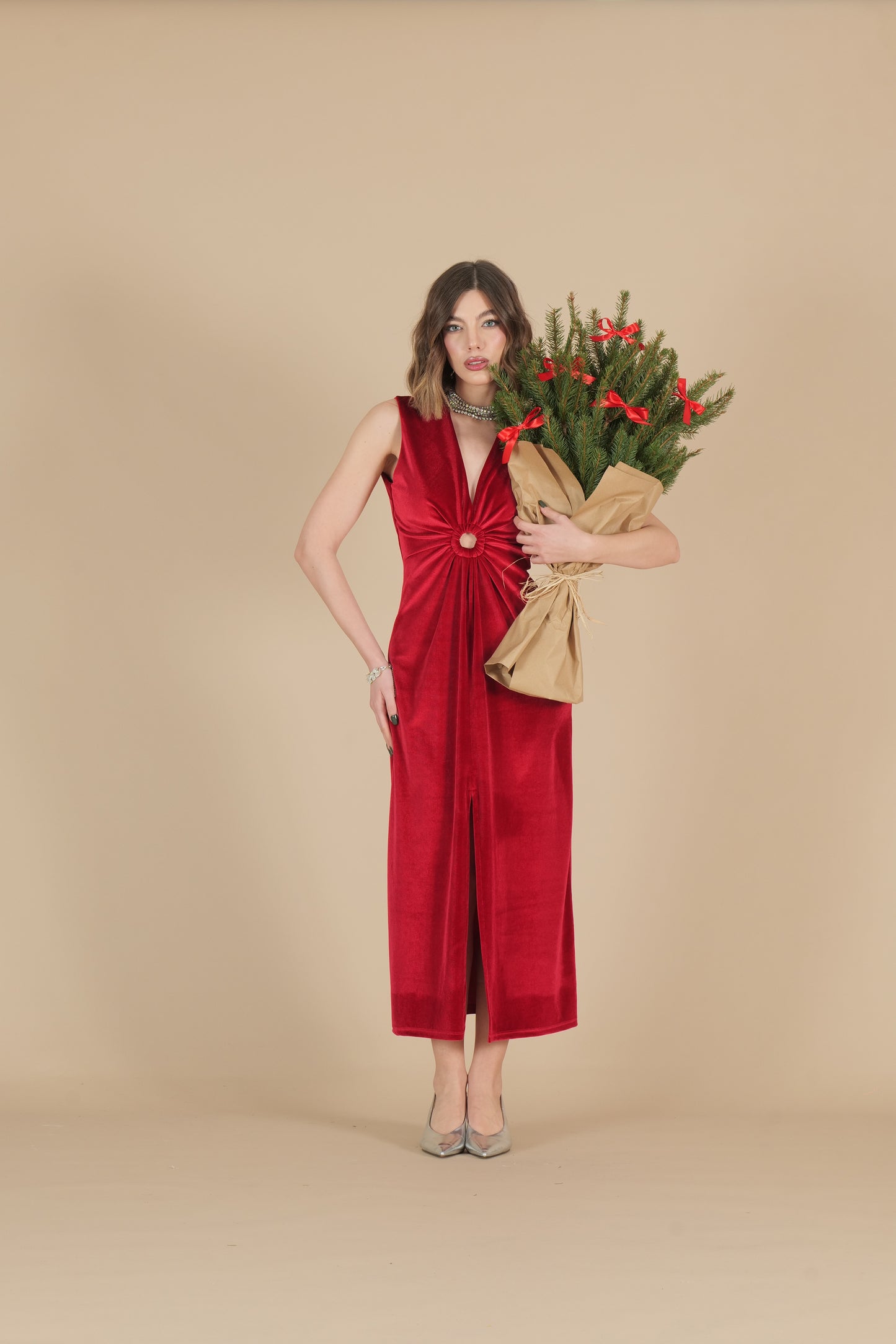 Abito con anello in velluto